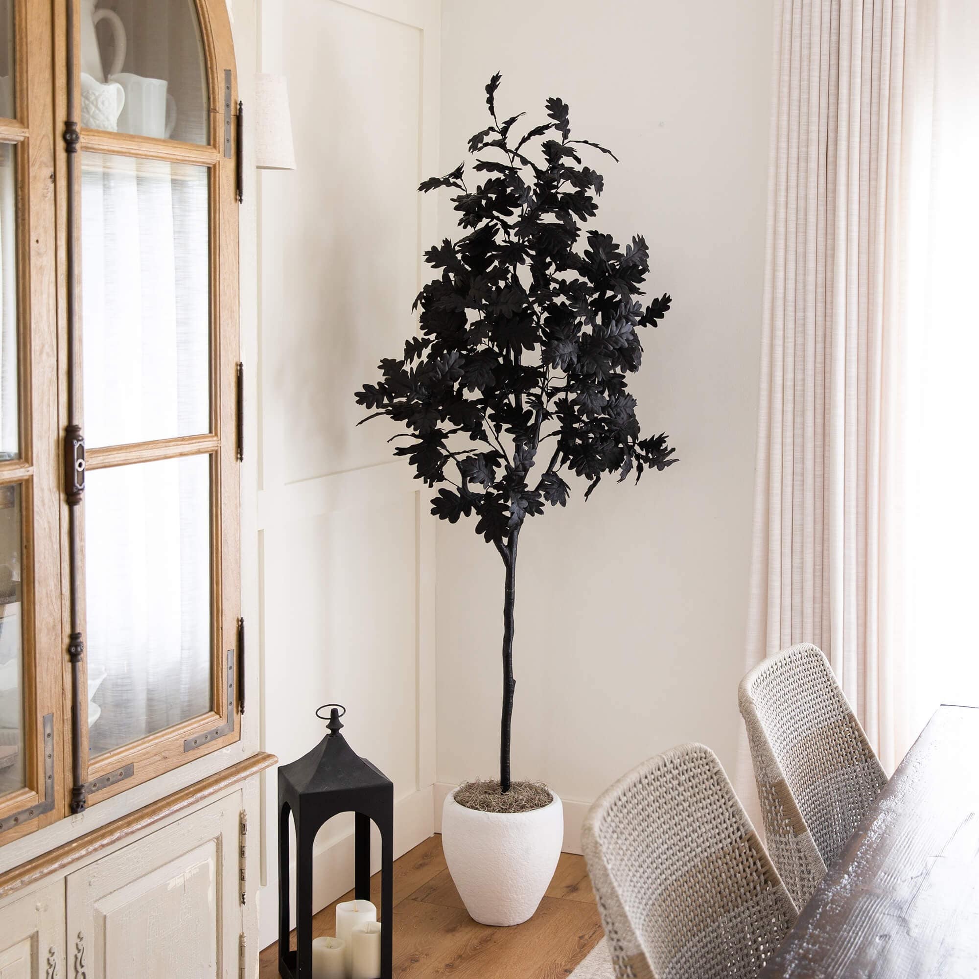 6ft. Artificial Halloween Black Oak Tree
