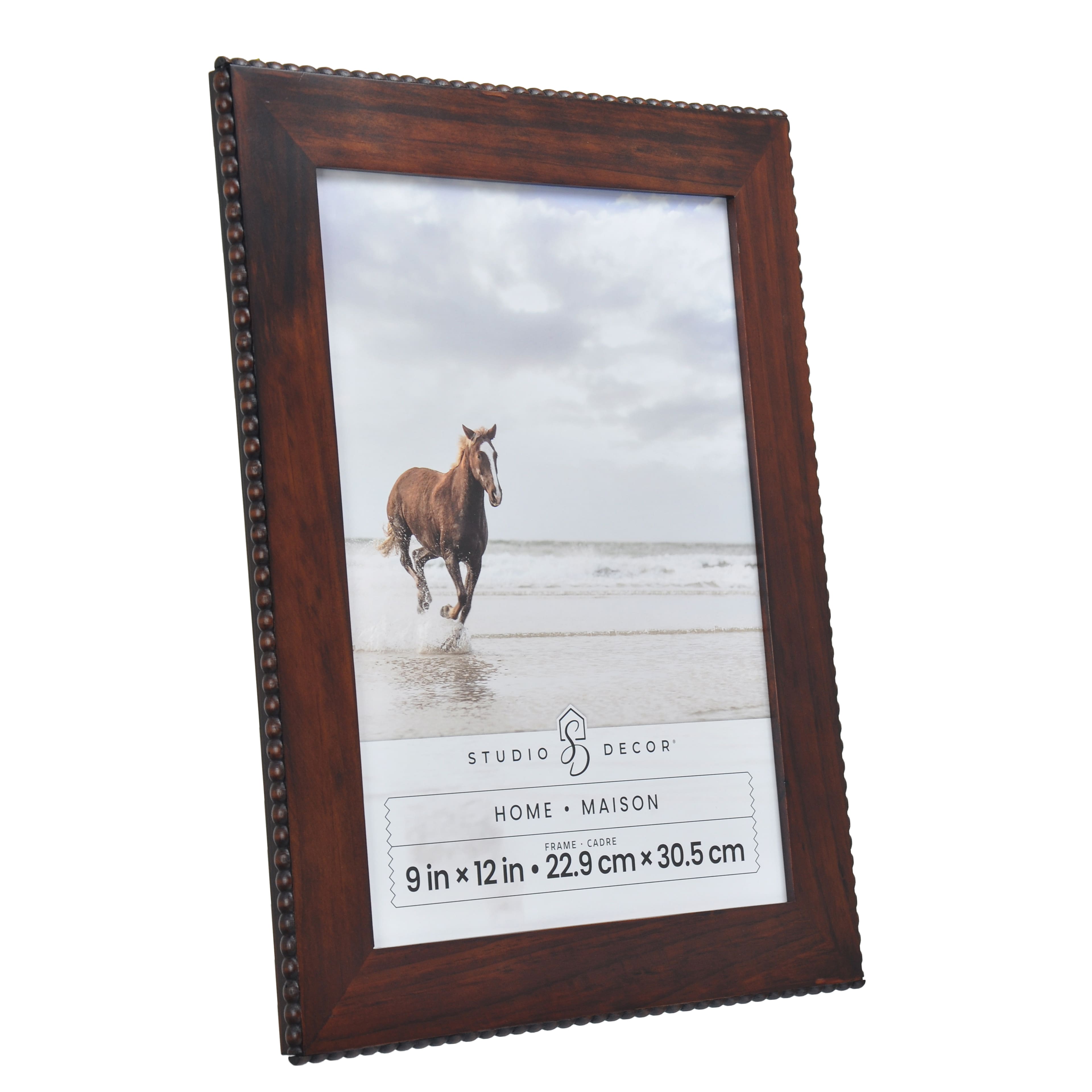Home Brown with Beaded Edge Wood Wall Frame by Studio D&#xE9;cor&#xAE;