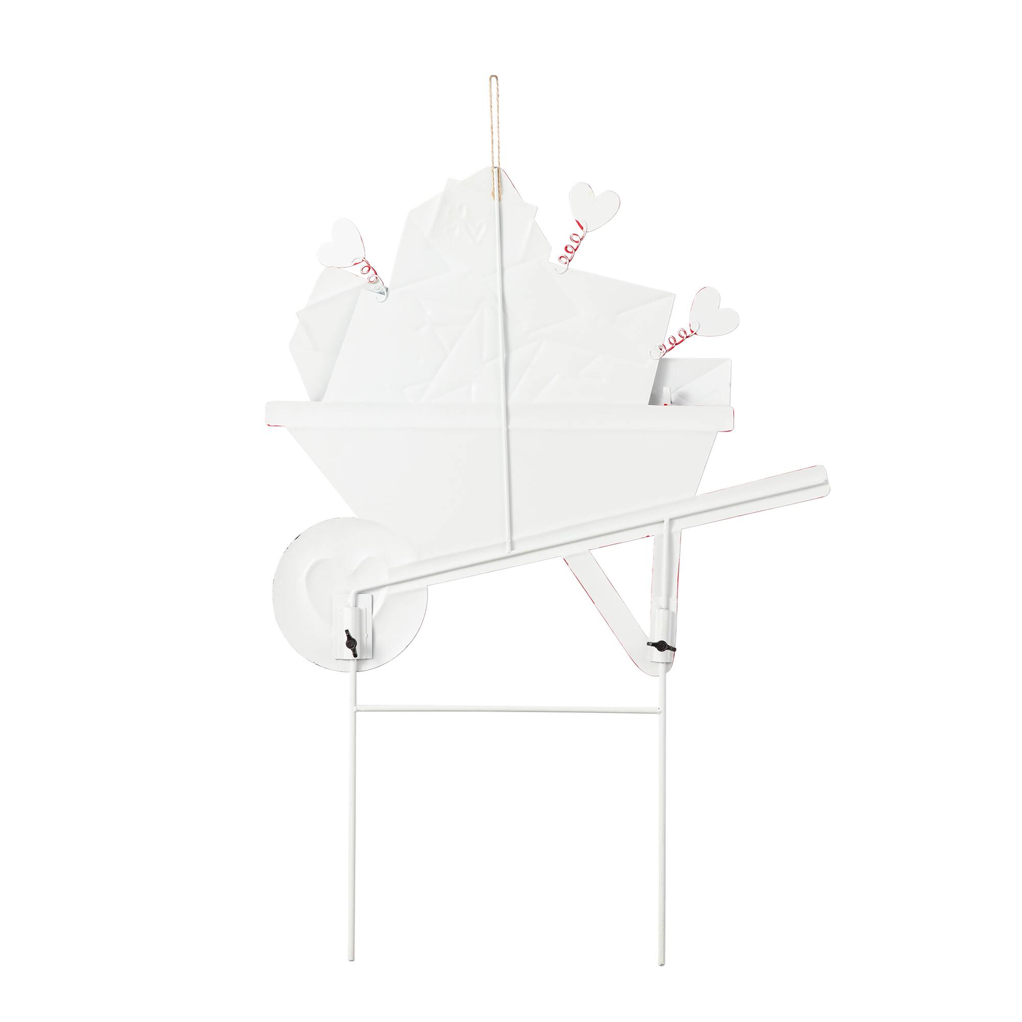 Glitzhome® 24" Valentine's Metal Love Mail Wagon Yard Stake