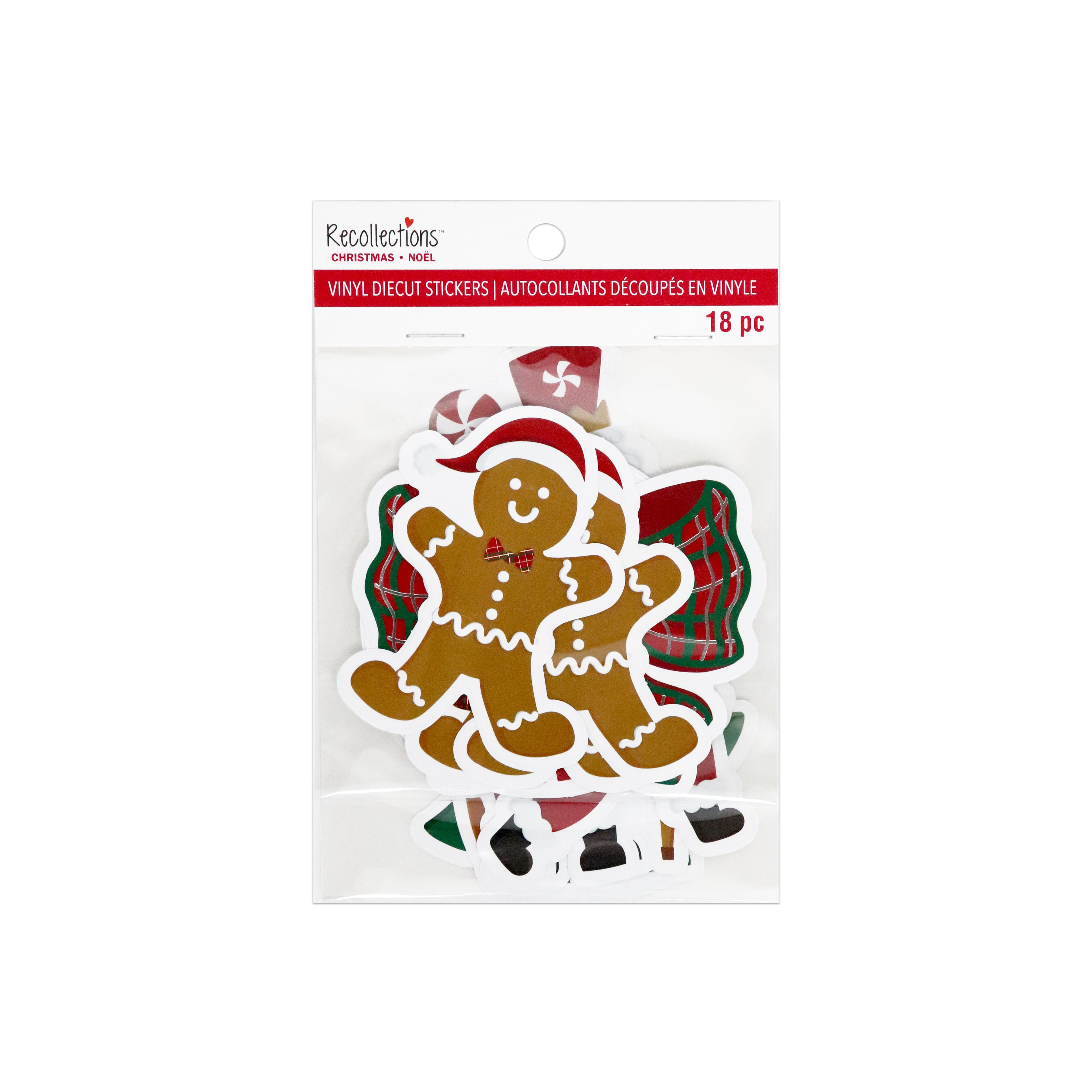 Peppermint Plaid Vinyl Die-Cut Stickers by Recollections&#x2122;