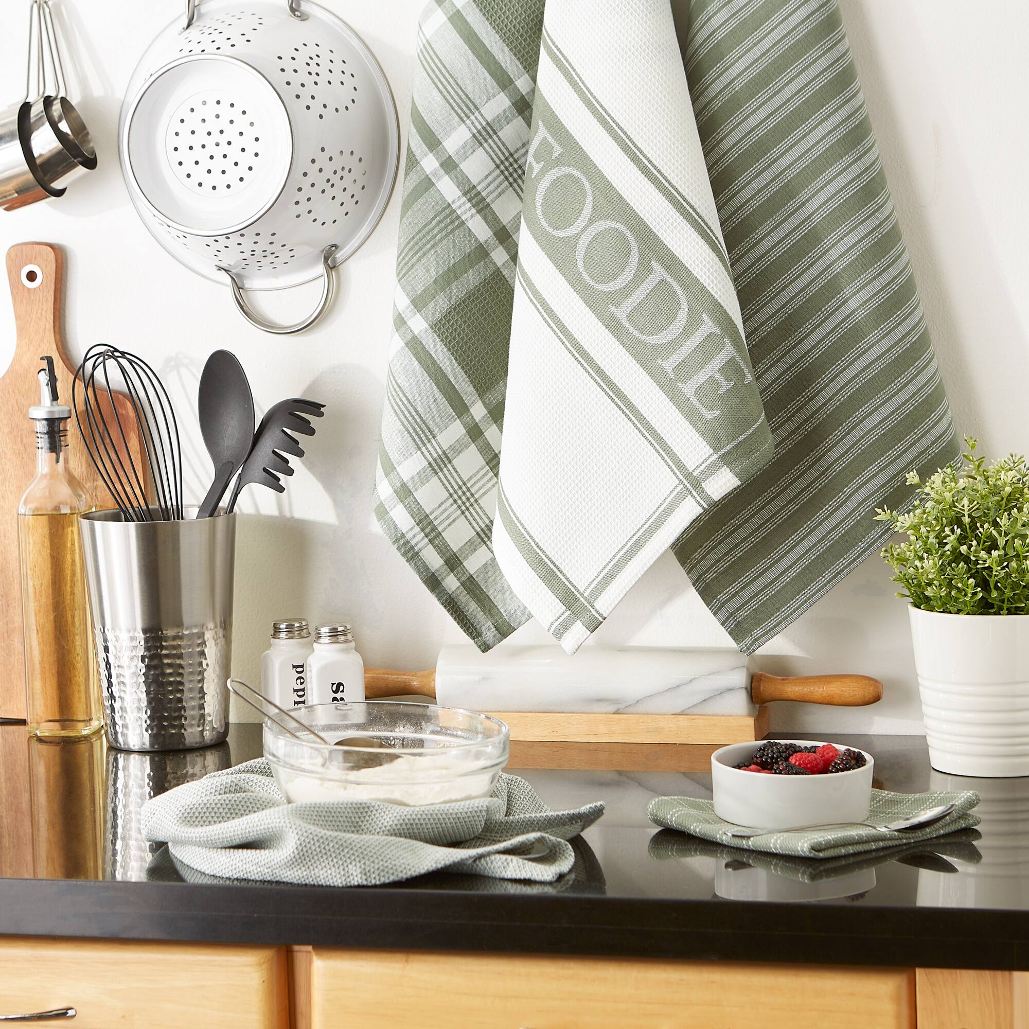 DII&#xAE; Foodie Dish Towel &#x26; Dishcloth Set