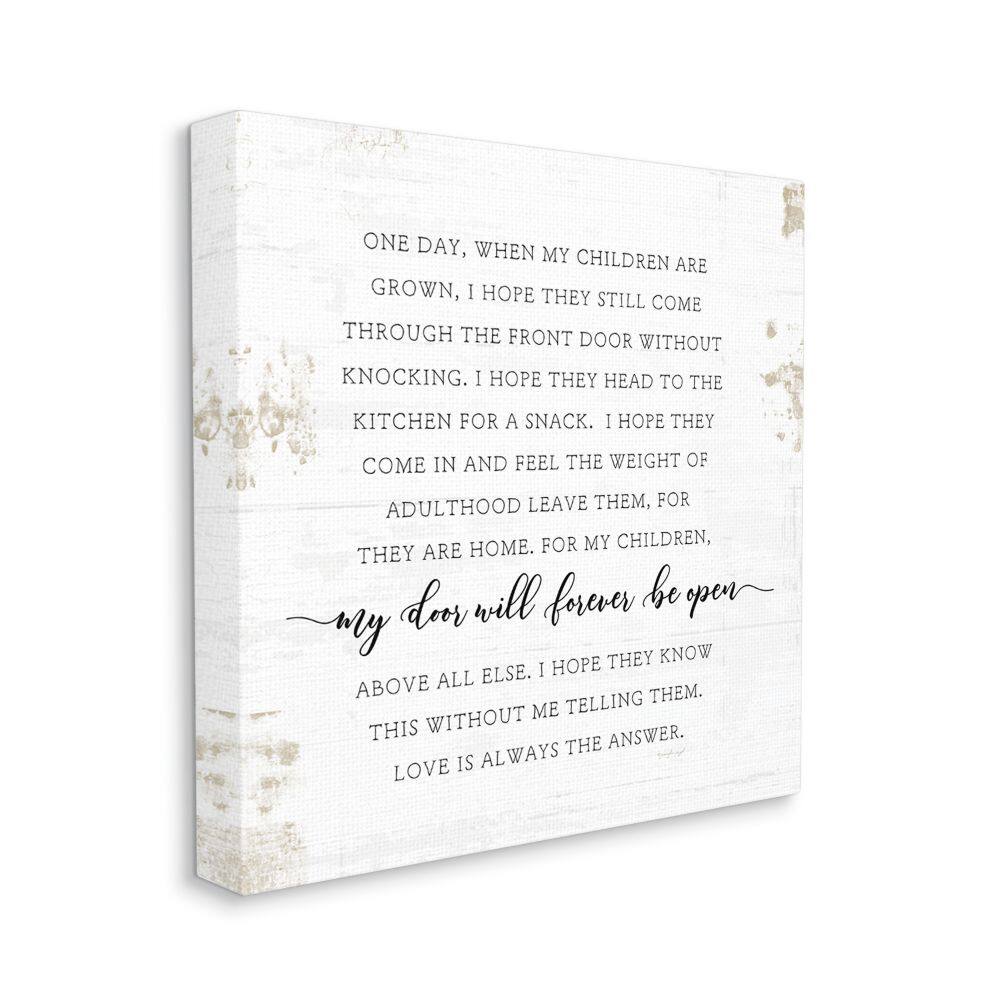 Stupell Industries When My Children Are Grown Text Homely Word Design Canvas Wall Art