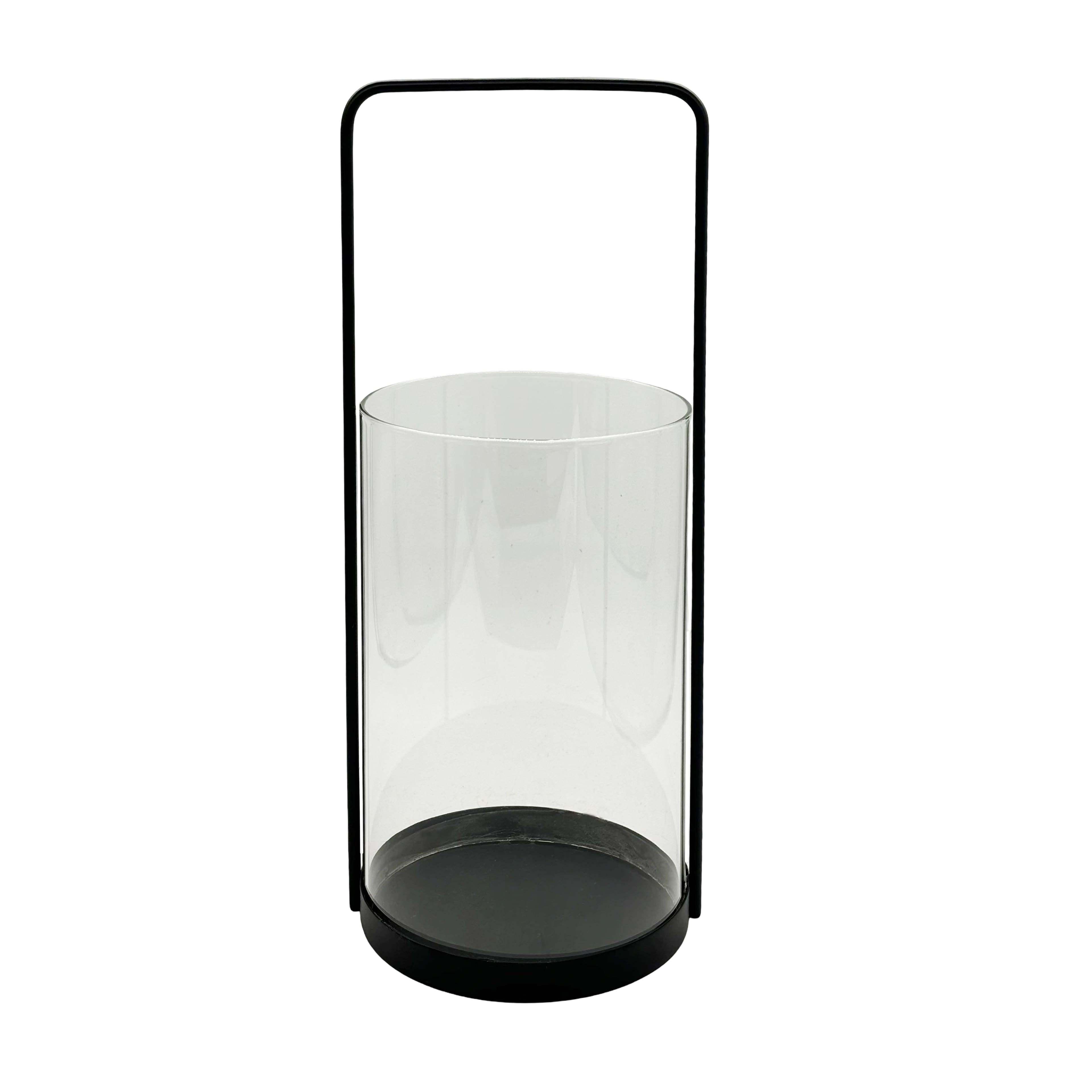Black Base Glass Lantern by Ashland&#xAE;