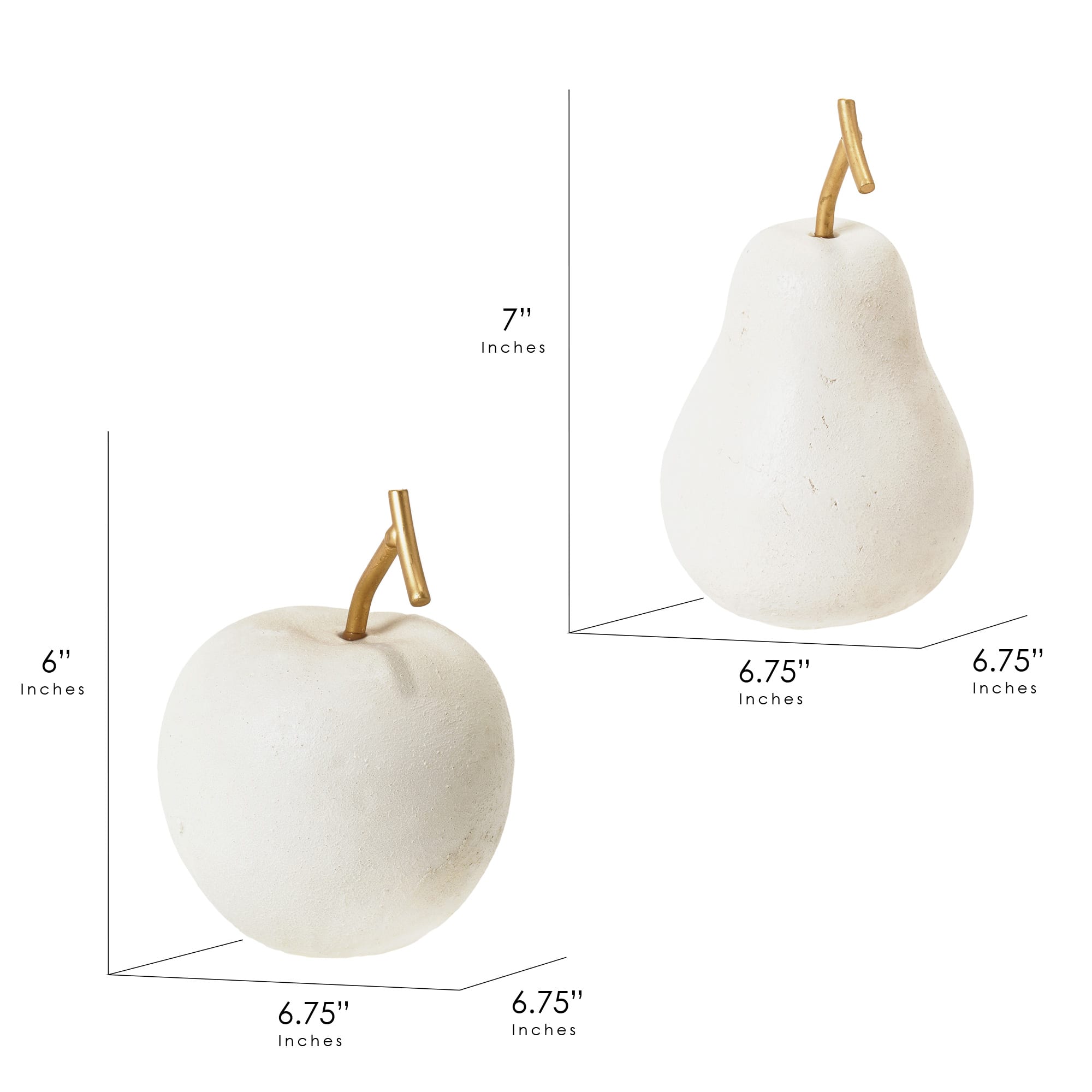 American Art Decor Cream Apple &#x26; Pear Fruit Tabletop D&#xE9;cor Set