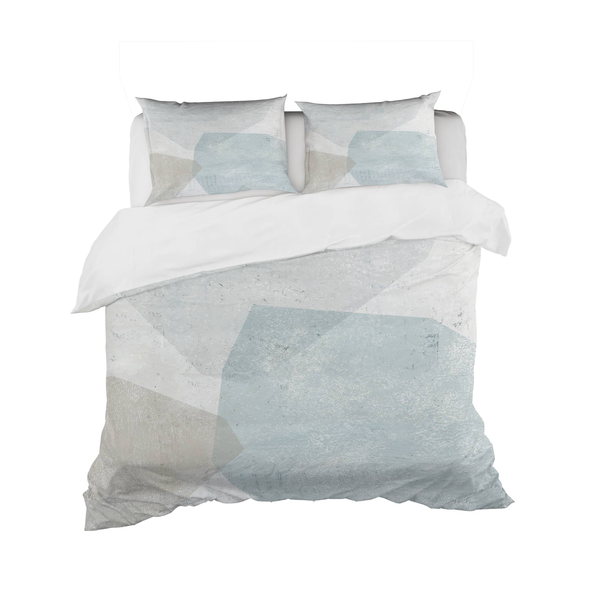 Designart 'Grey and White Collage II' Geometric Bedding Set