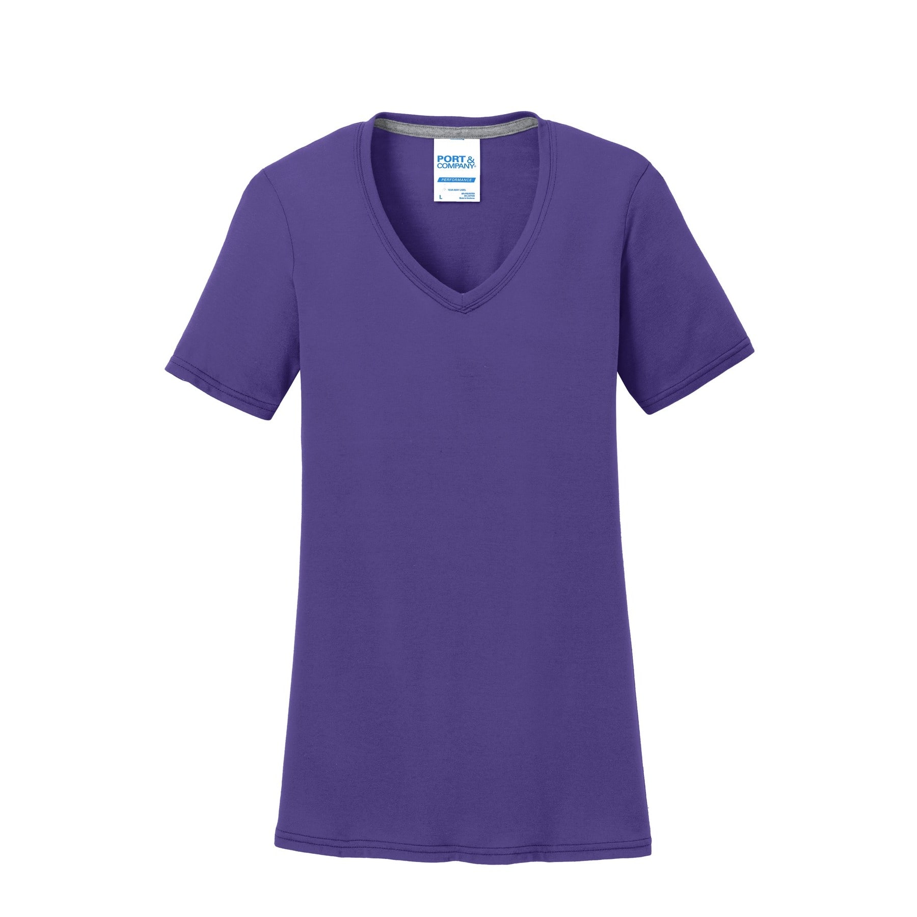 Port & Company® Colors Ladies Performance Blend V-Neck T-Shirt