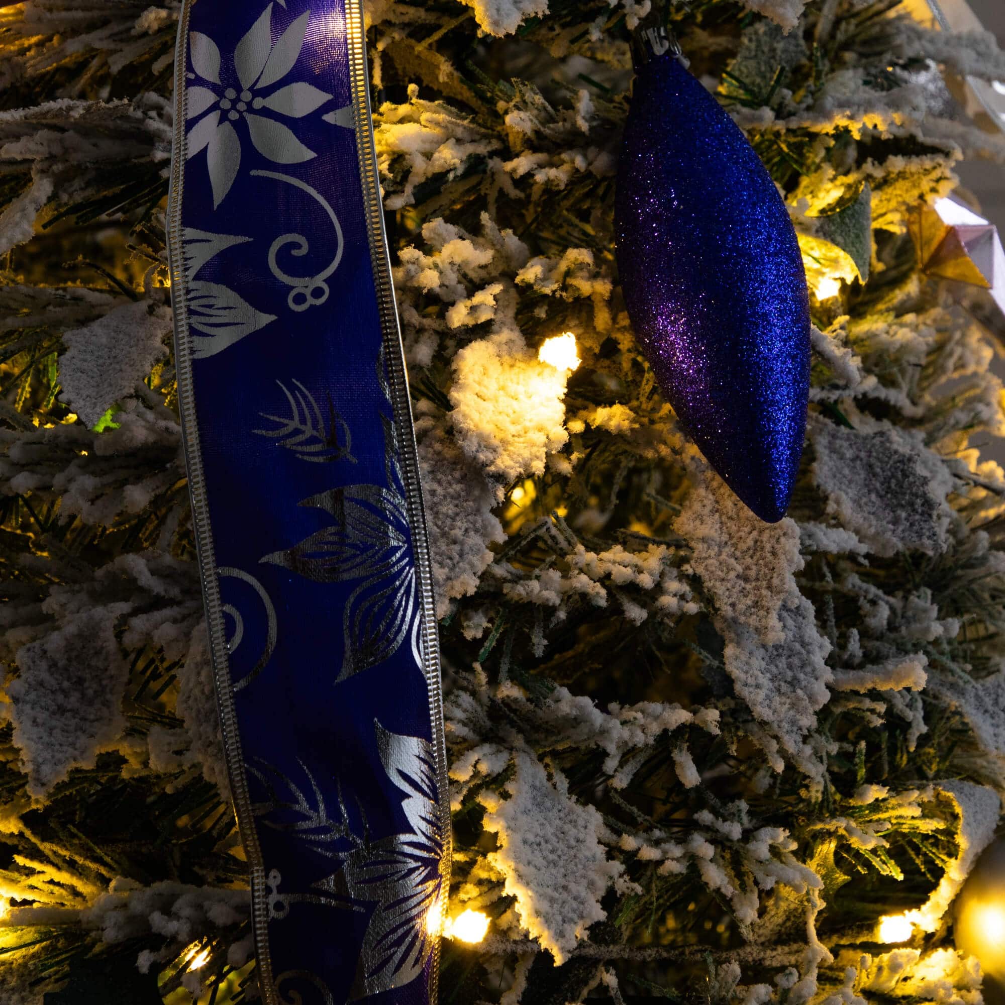 5ft. Pre-Lit Pop-Up Flocked Artificial Christmas Tree, Warm White LED Lights