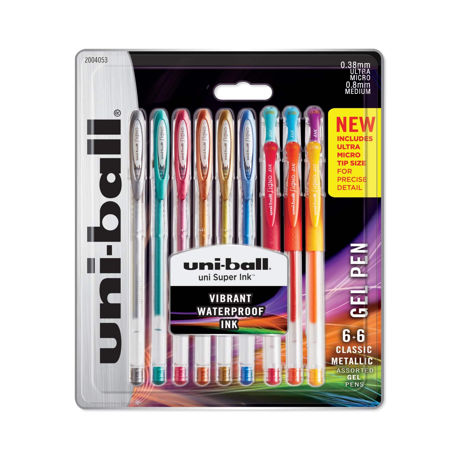 Uni-ball® Super Ink™ Vibrant Waterproof Ink 12 Color Gel Pen Set
