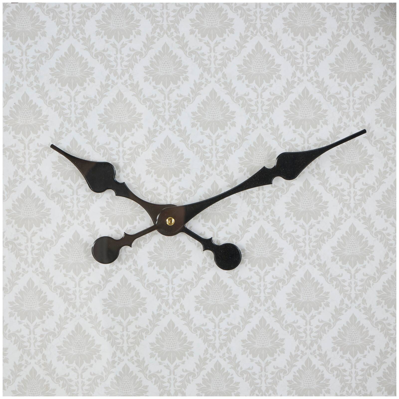 23.5" Floral Wall Clock with Light Brown Wood Frame