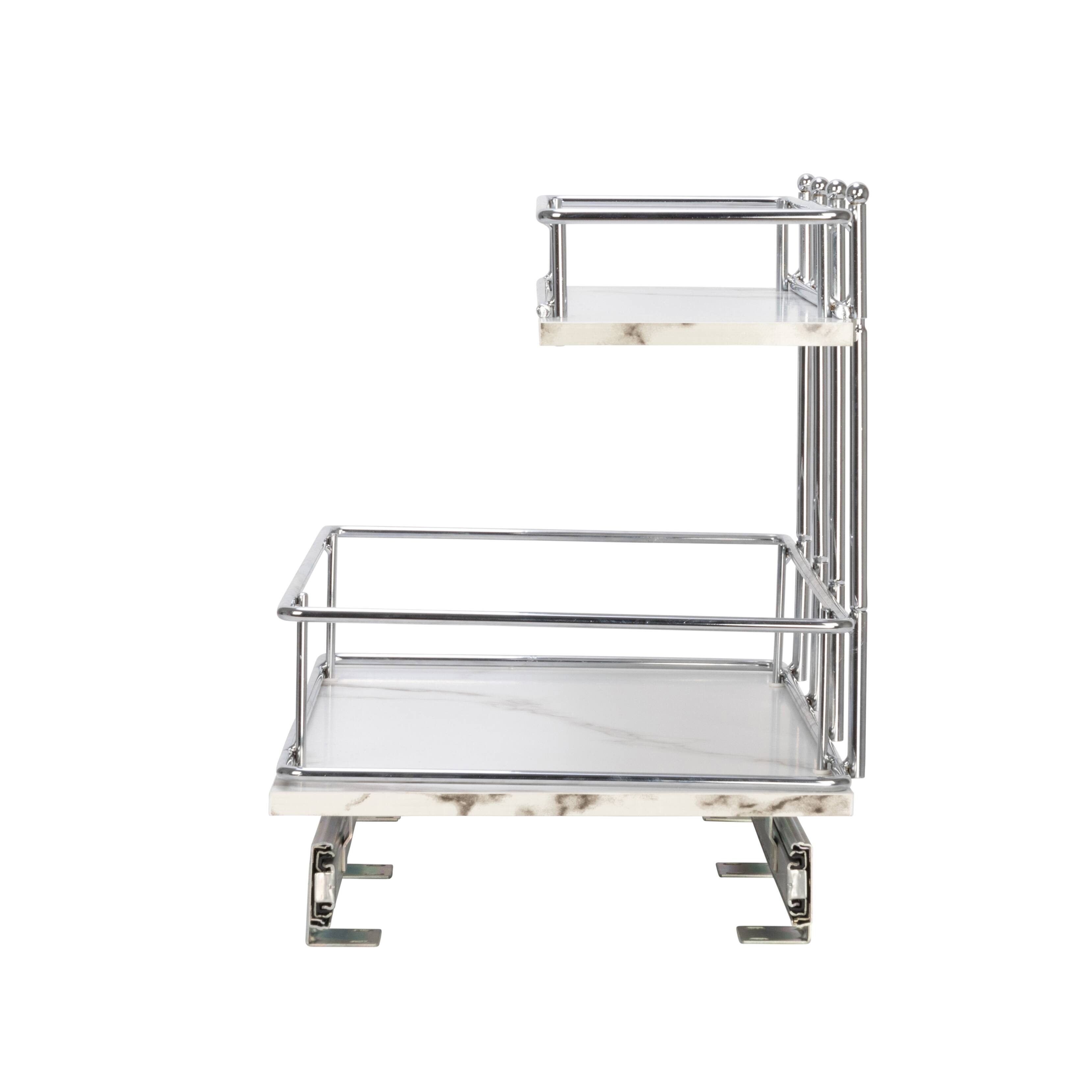 Household Essentials Glidez Marble 2-Tier Cabinet Organizer