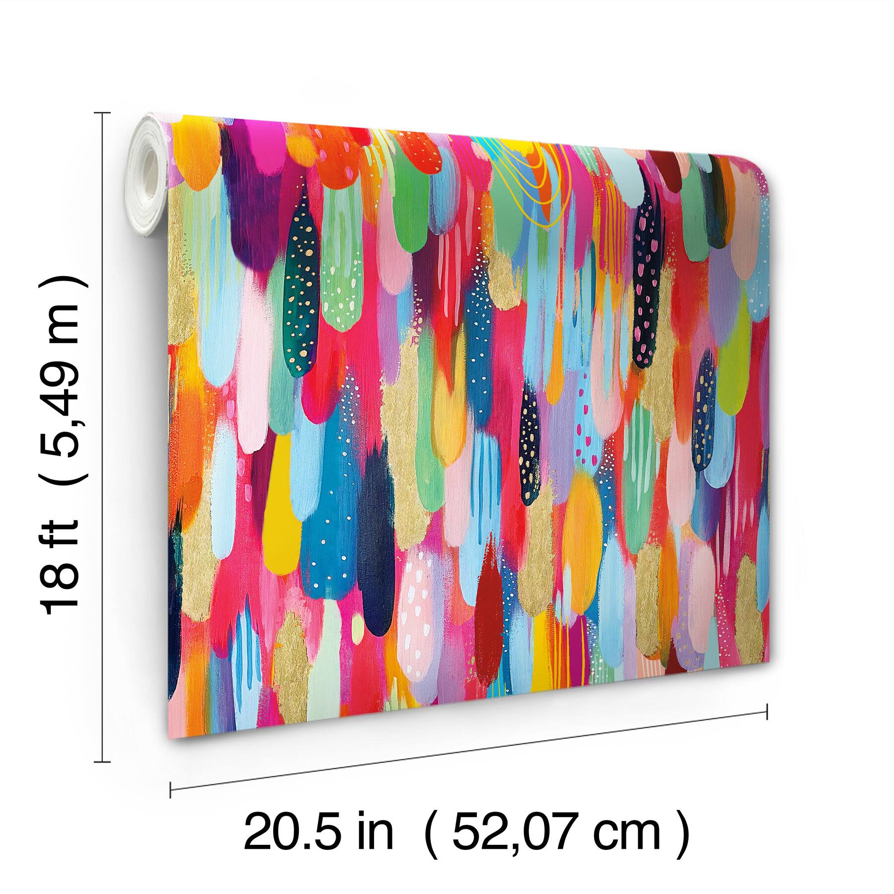 RoomMates Red Multi Brushstroke Peel &#x26; Stick Wallpaper