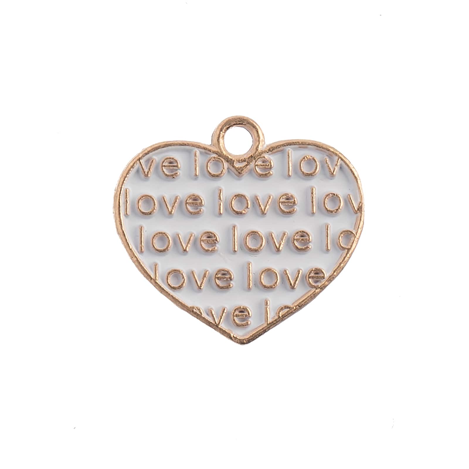 John Bead Sweet &#x26; Petite White Heart with Words Charms, 10ct.
