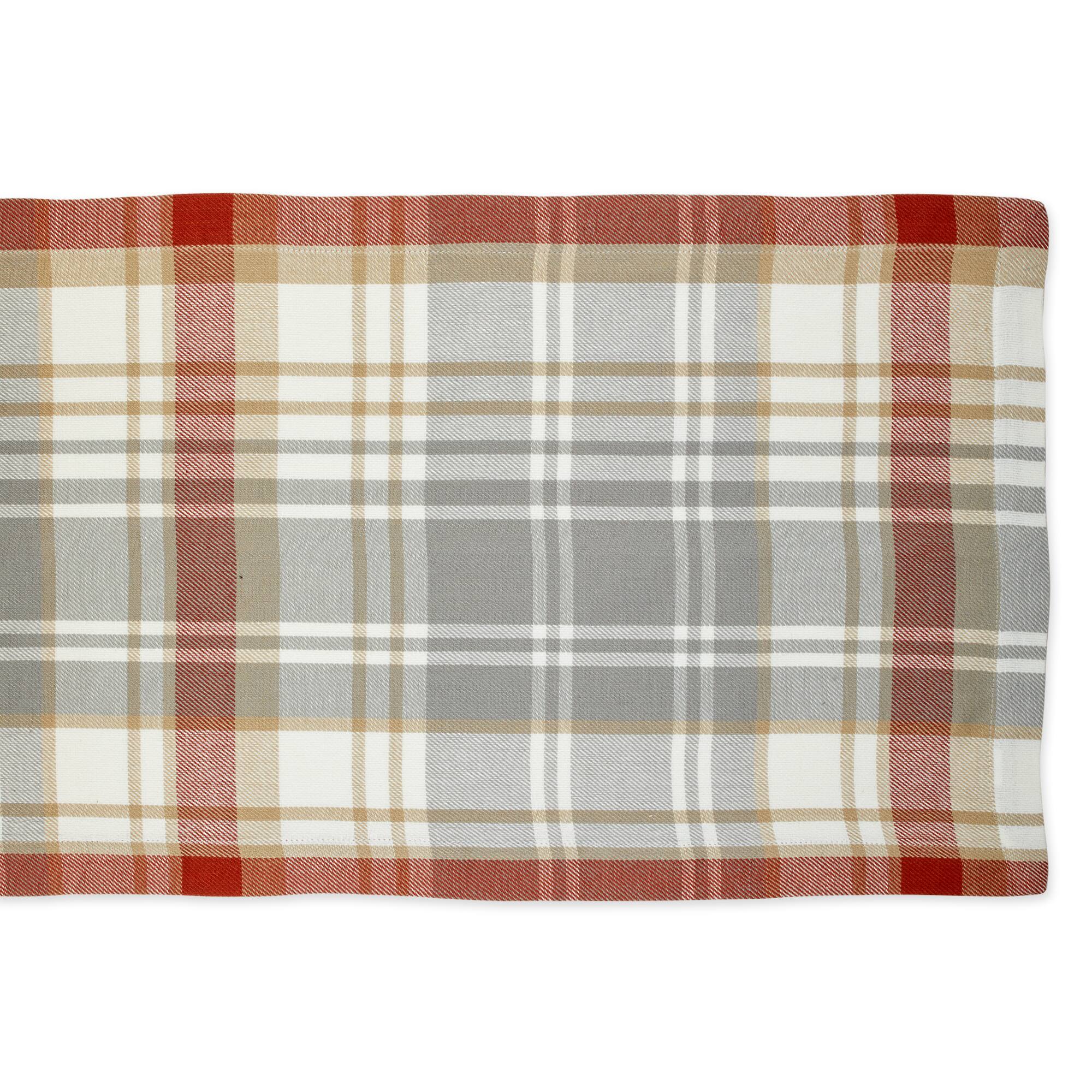 DII&#xAE; 108&#x22; Plaid Thanksgiving Cozy Picnic Table Runner