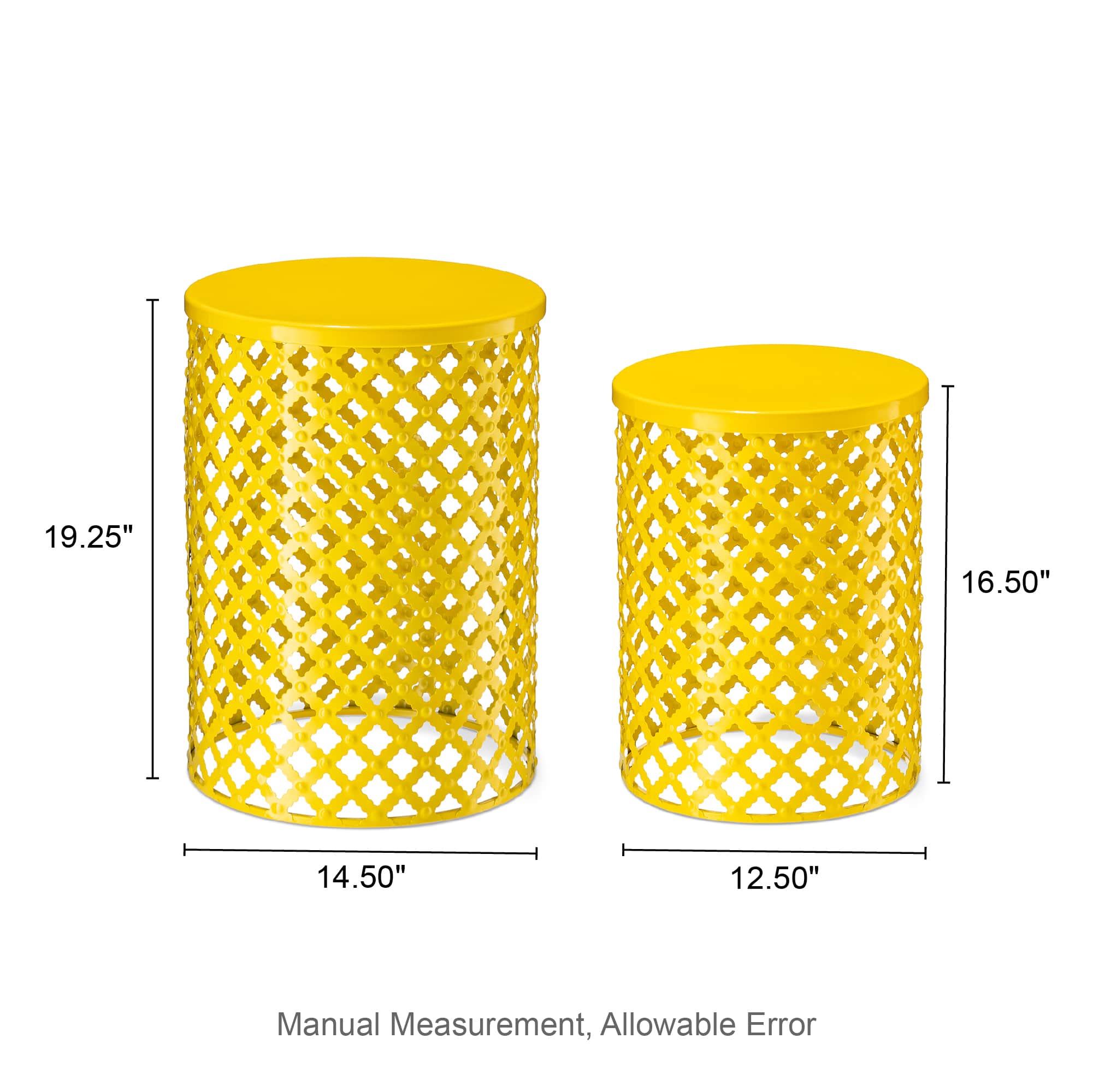Glitzhome&#xAE; Multi-Functional Metal Yellow Garden Stool Set