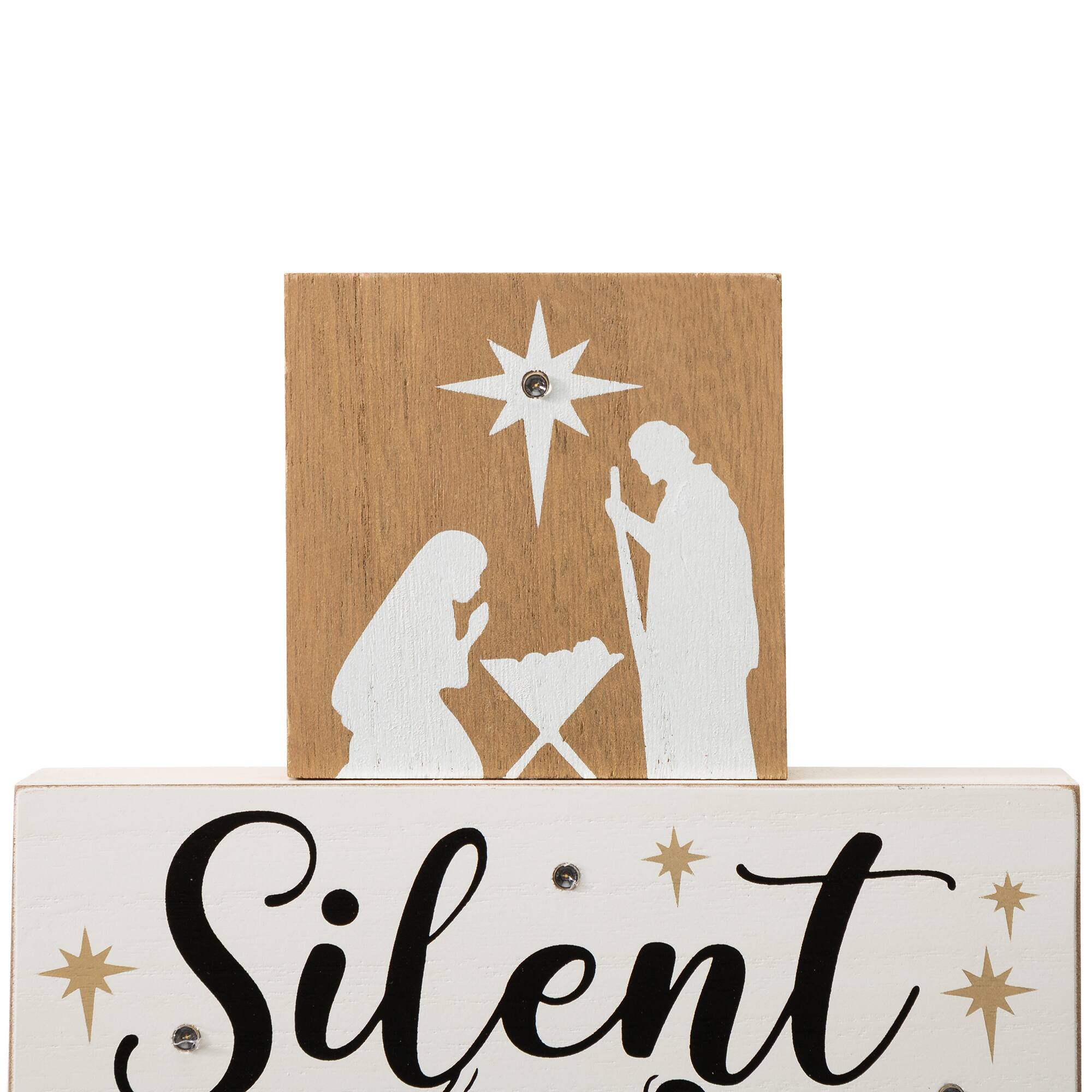 Glitzhome&#xAE; 12&#x22; LED Lighted Nativity Block Word Sign
