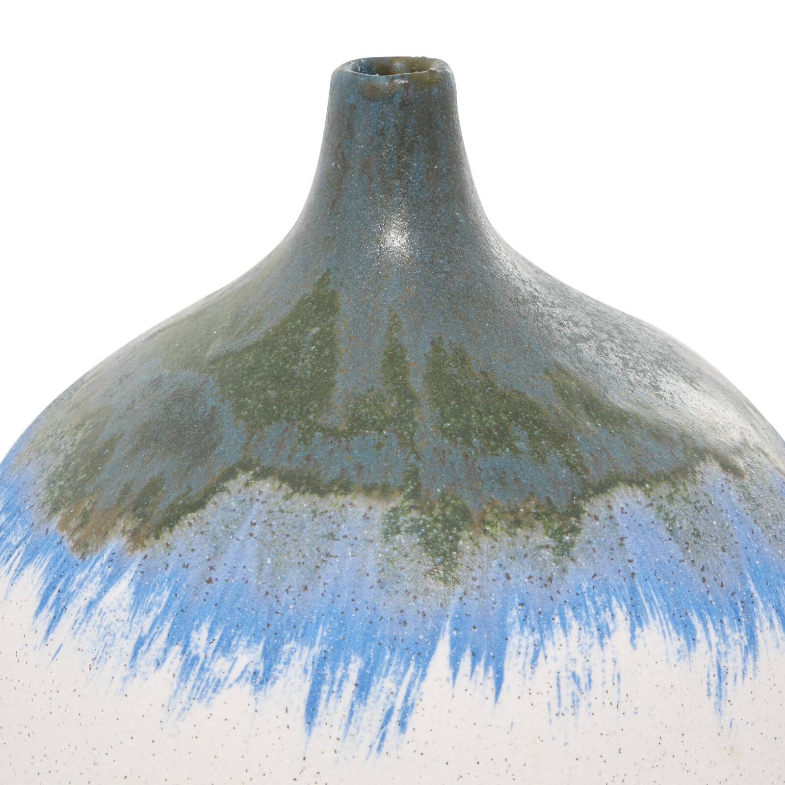 The Novogratz White Ceramic Contemporary Vase, 10&#x22; x 9&#x22; x 9&#x22;