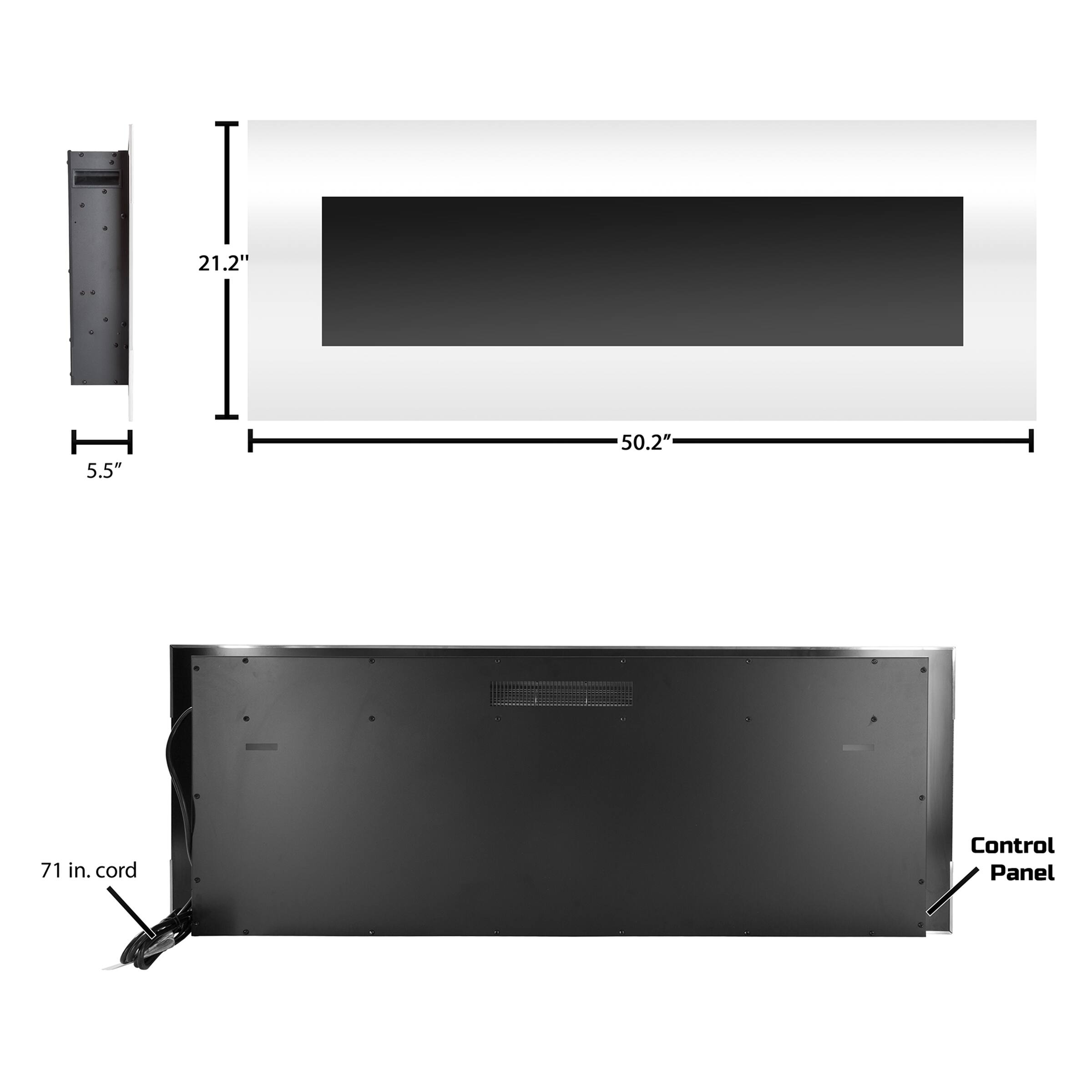 Hastings Home 50&#x22; White Electric Fireplace