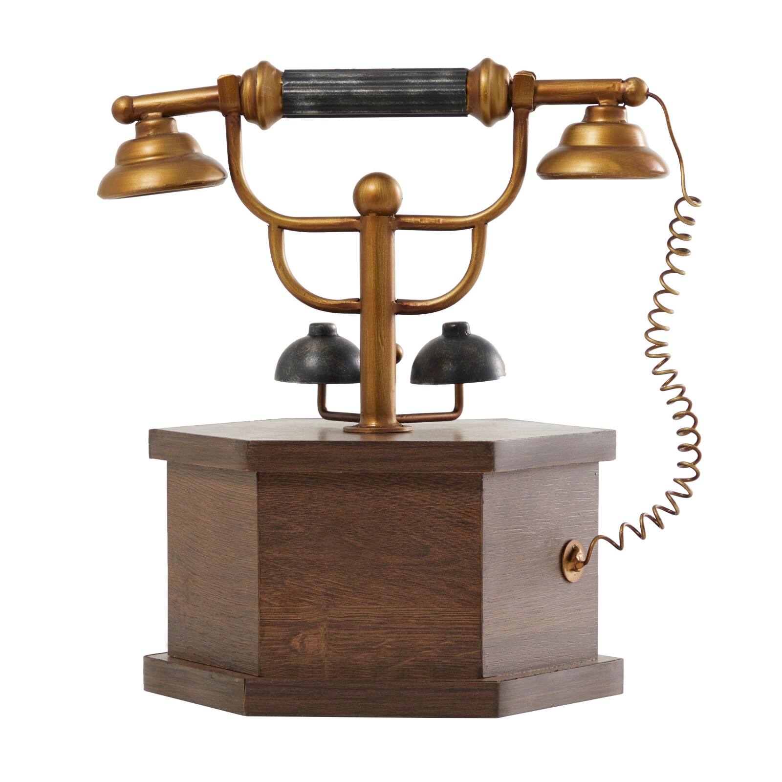 12.5&#x22; Antique Rotary Style Telephone Tabletop D&#xE9;cor