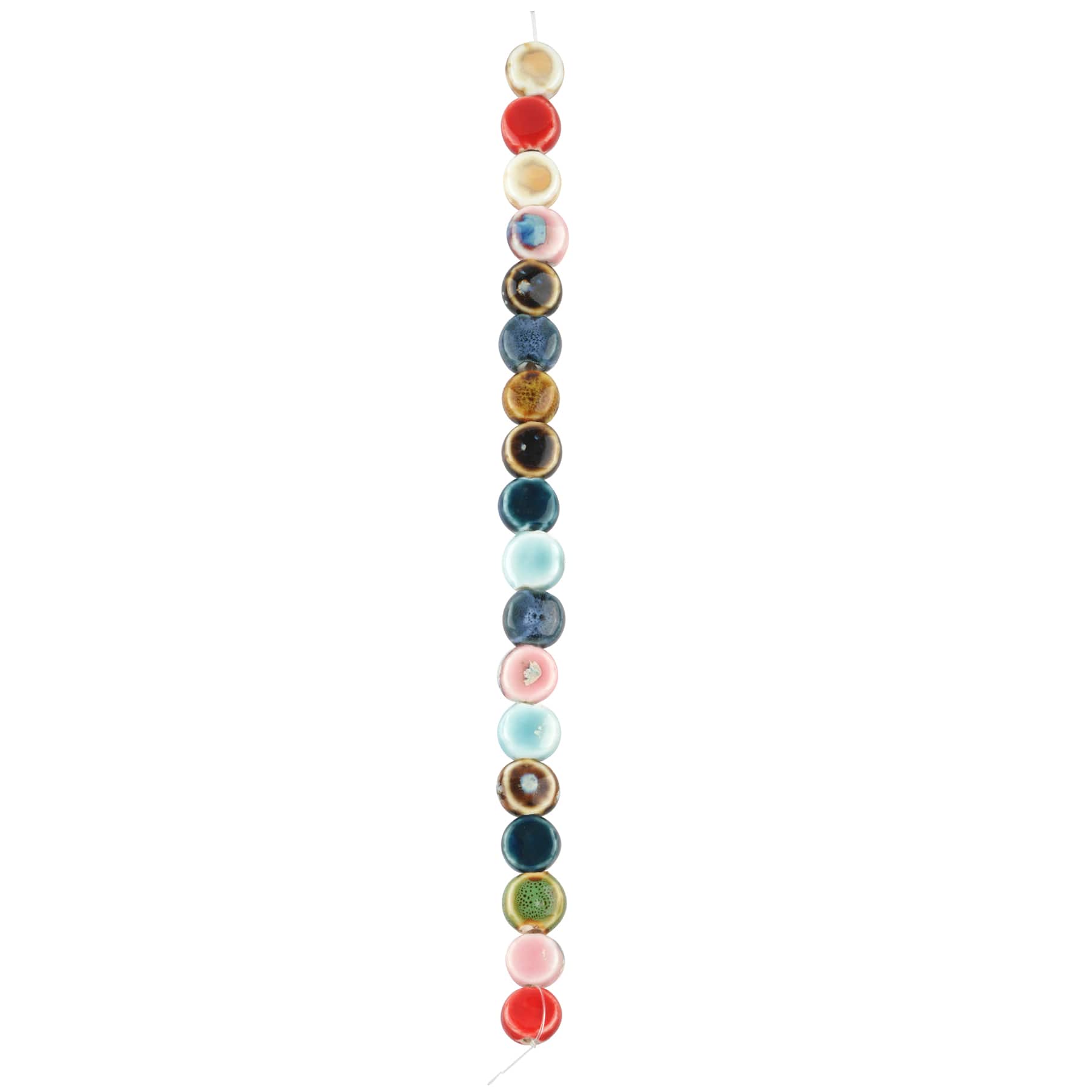 Multicolor Ceramic Coin Beads, 10.5mm by Bead Landing&#x2122;