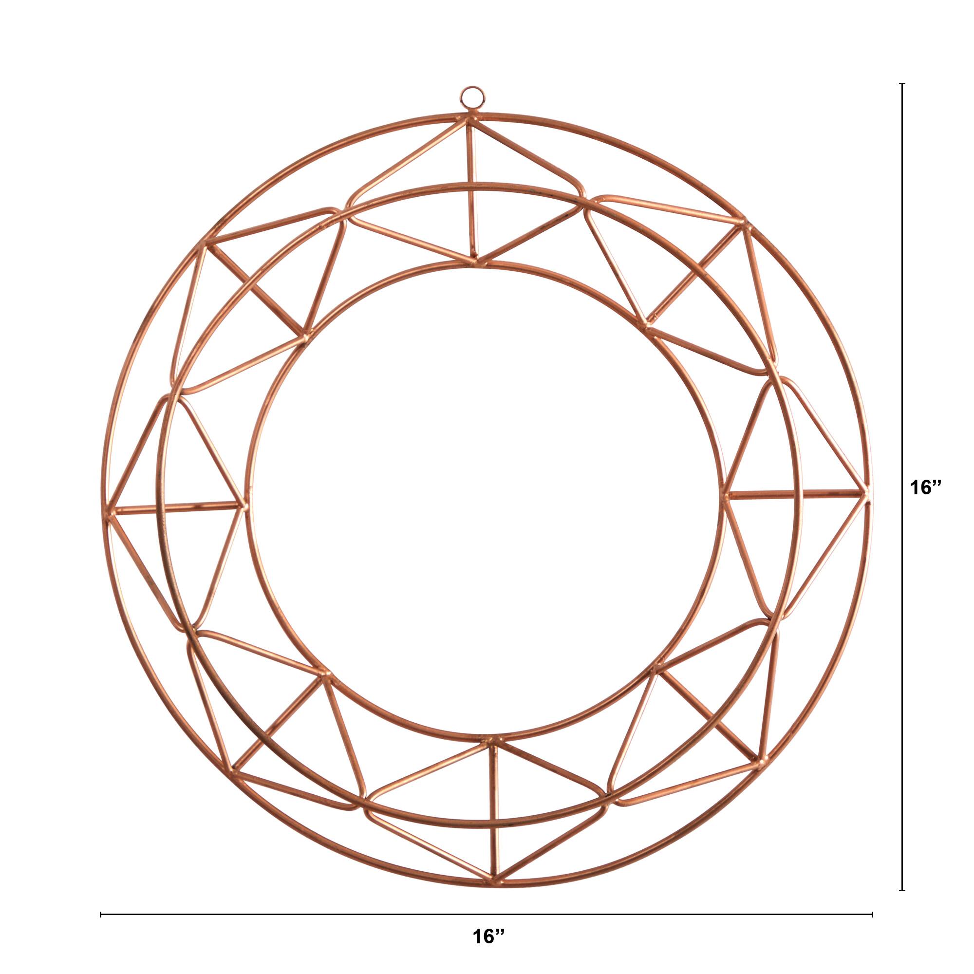 16&#x22; Geometric Copper Wall D&#xE9;cor