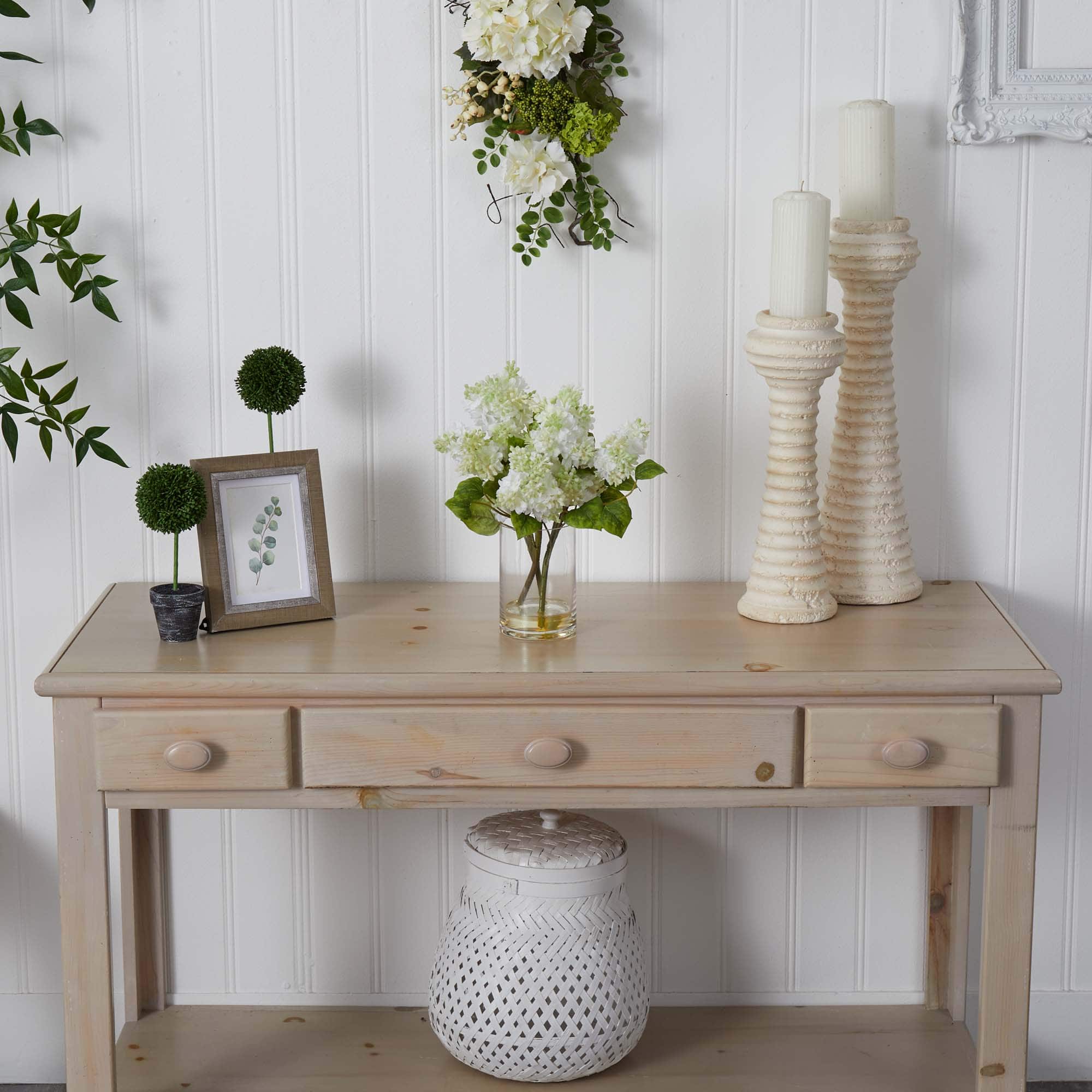 15" Lilac Arrangement in Glass Vase