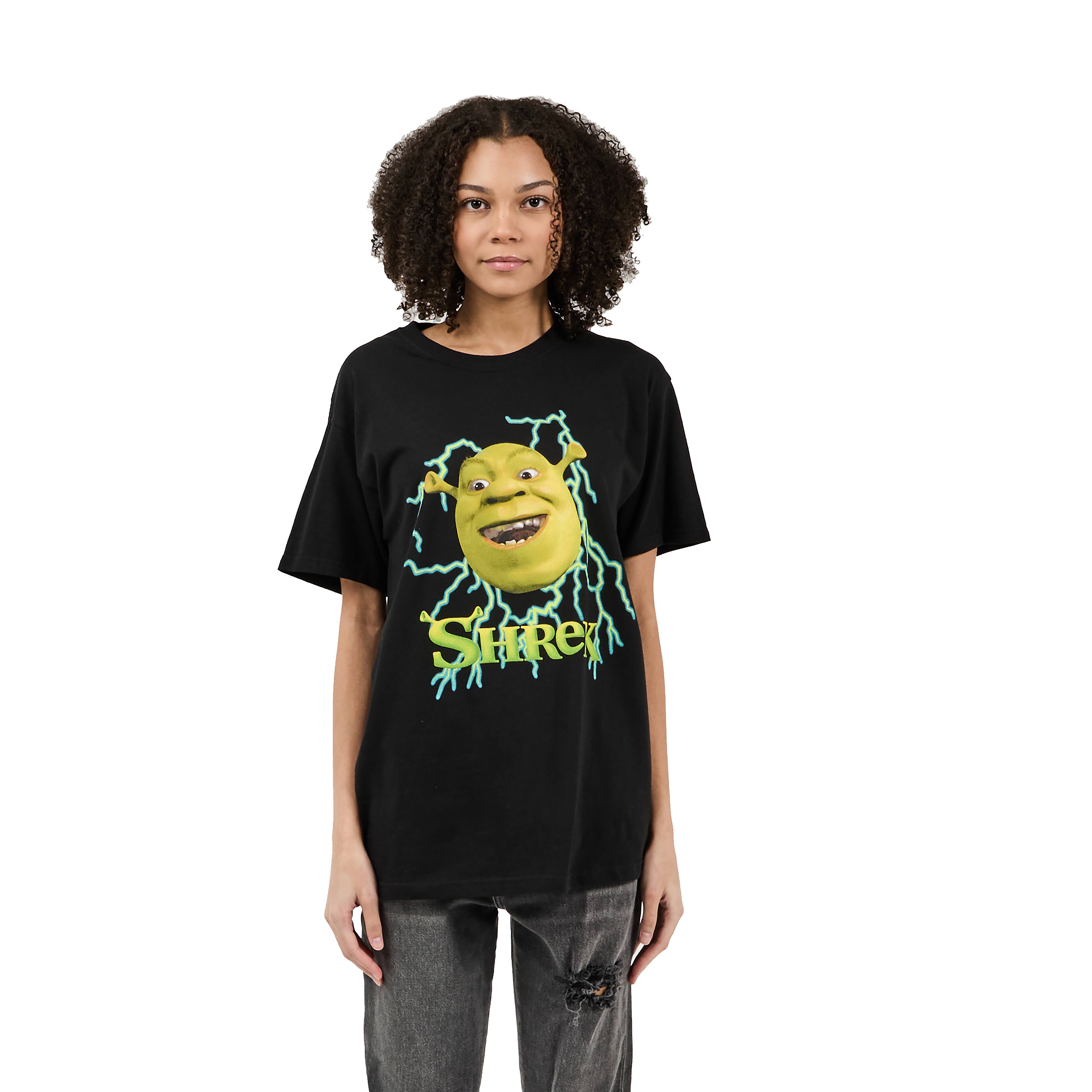 Black Shrek Lightning Graphic Unisex Adult T-Shirt