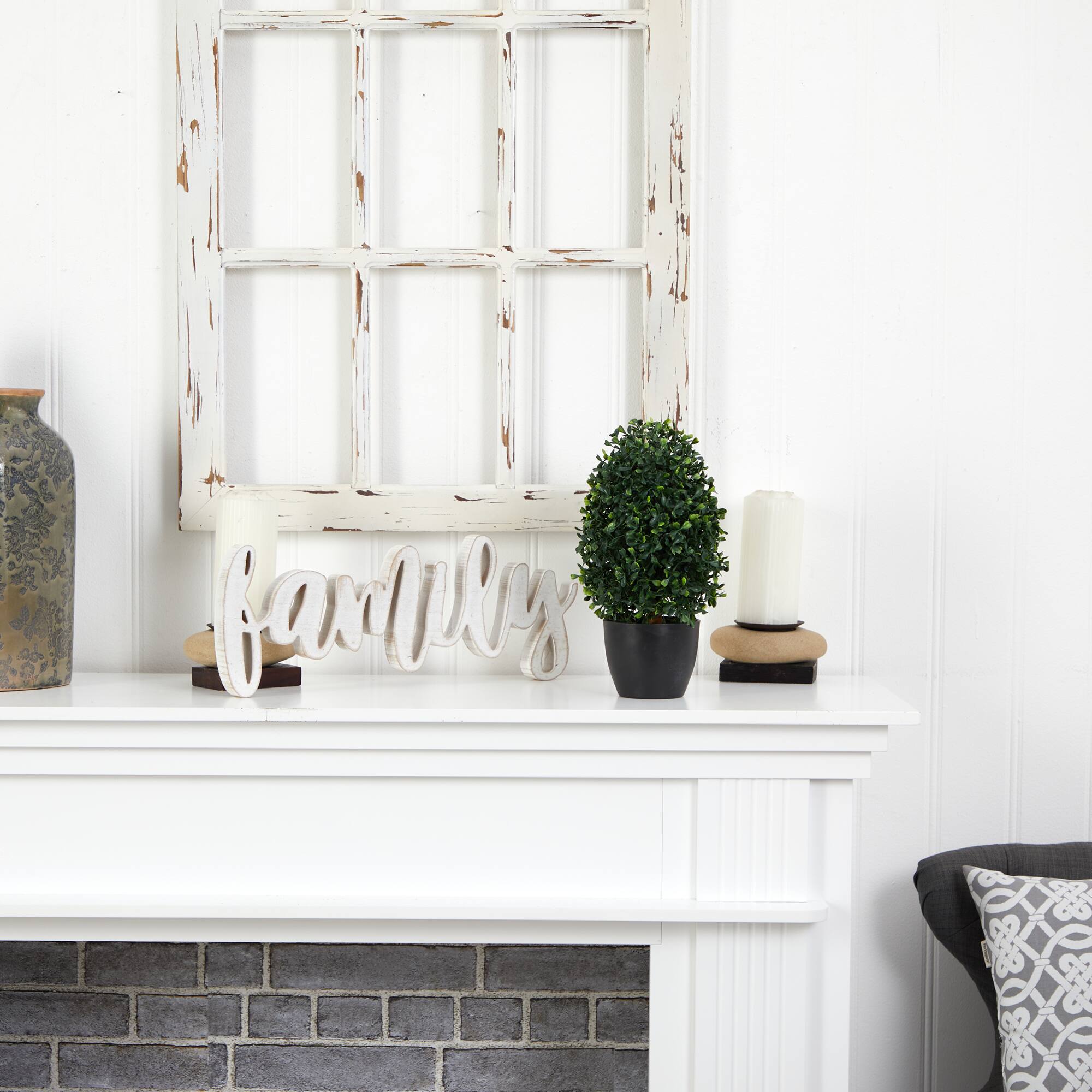 13” Boxwood Topiary Tree in Black Planter