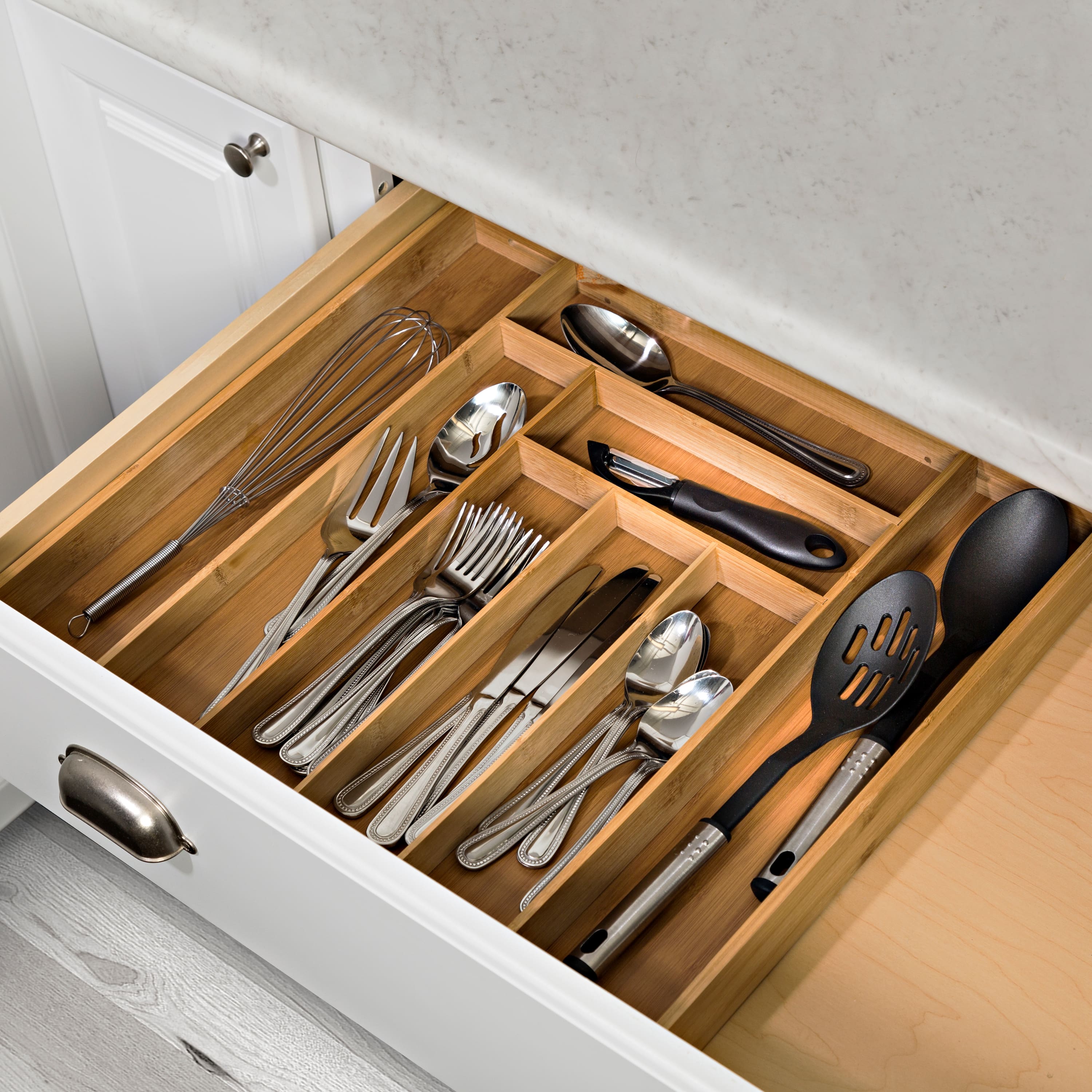 Honey Can Do Expandable Large Silverware Bamboo Drawer Organizer