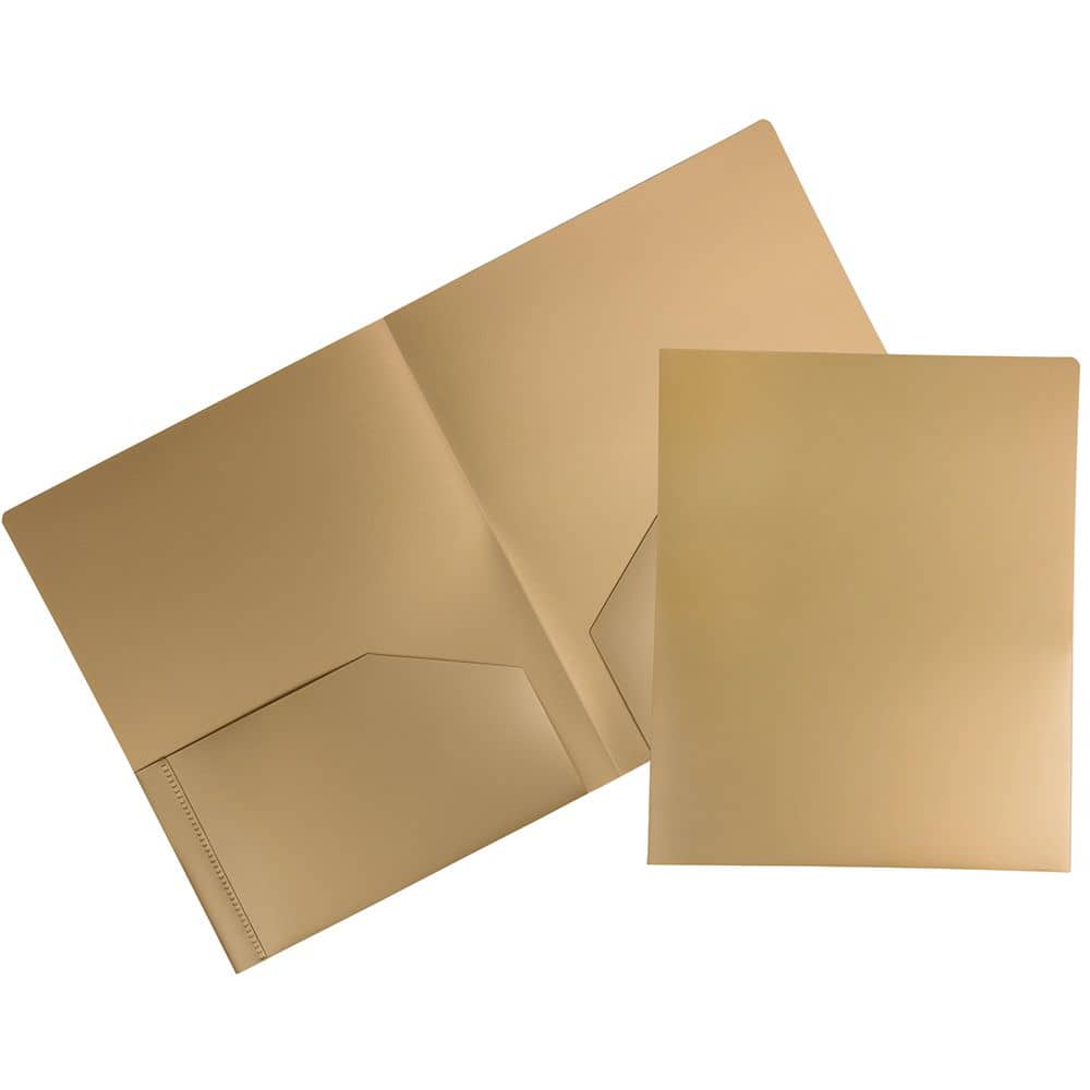 JAM Paper Heavy Duty Plastic 2-Pocket Folders, 6ct.