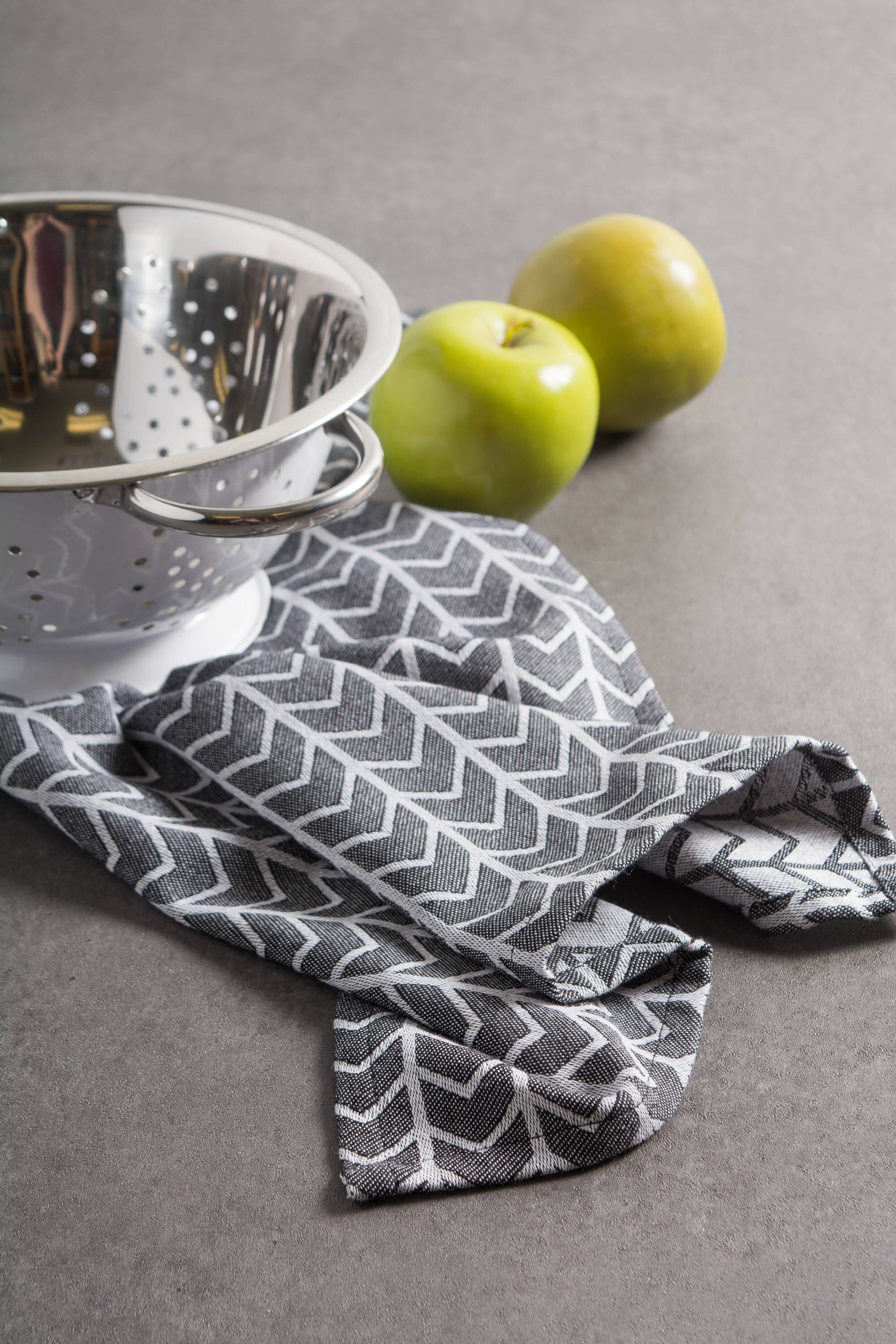 DII® Black & White Herringbone  Dishtowel (Set of 3)
