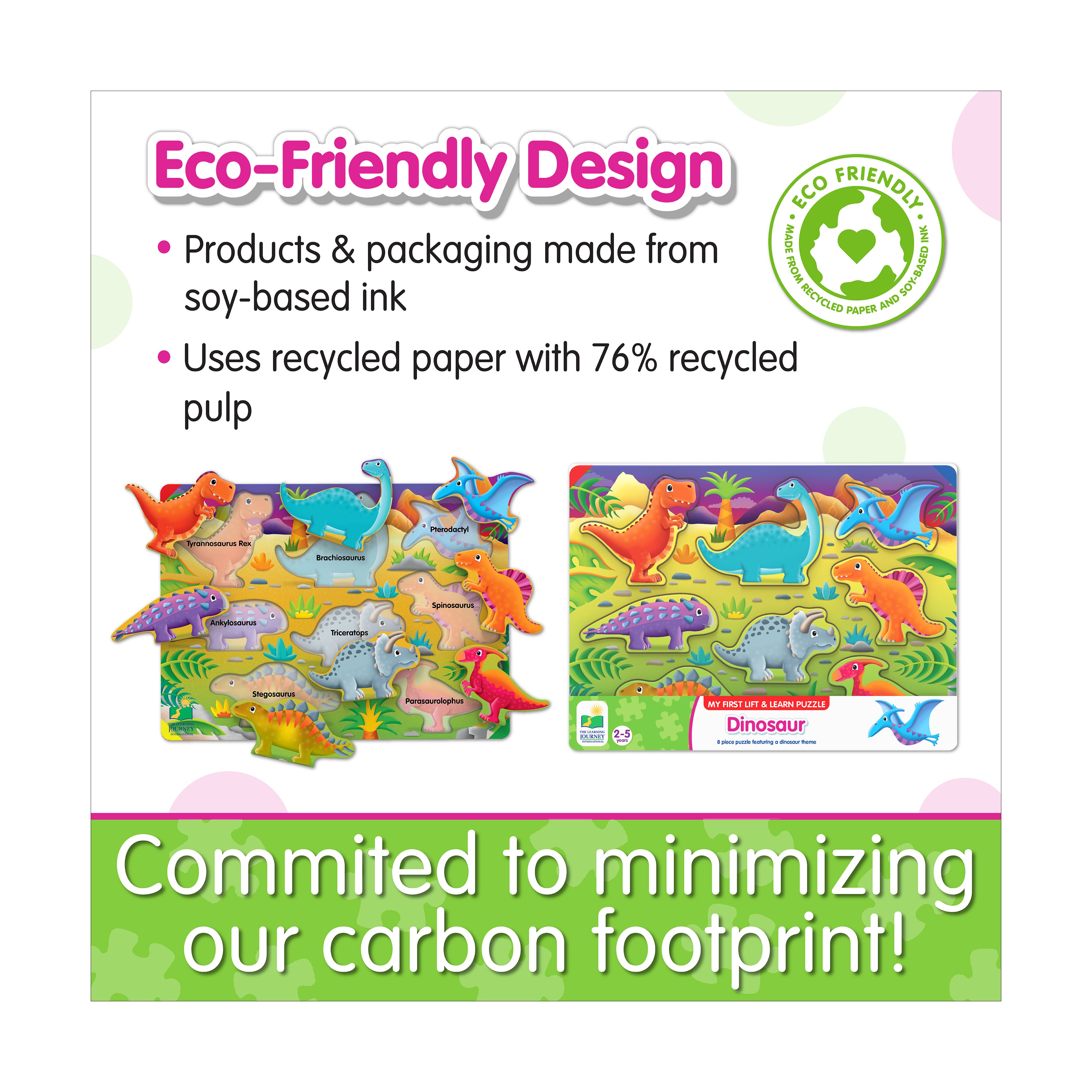 My First Lift & Learn Puzzle - Dinosaur: 8 Pcs