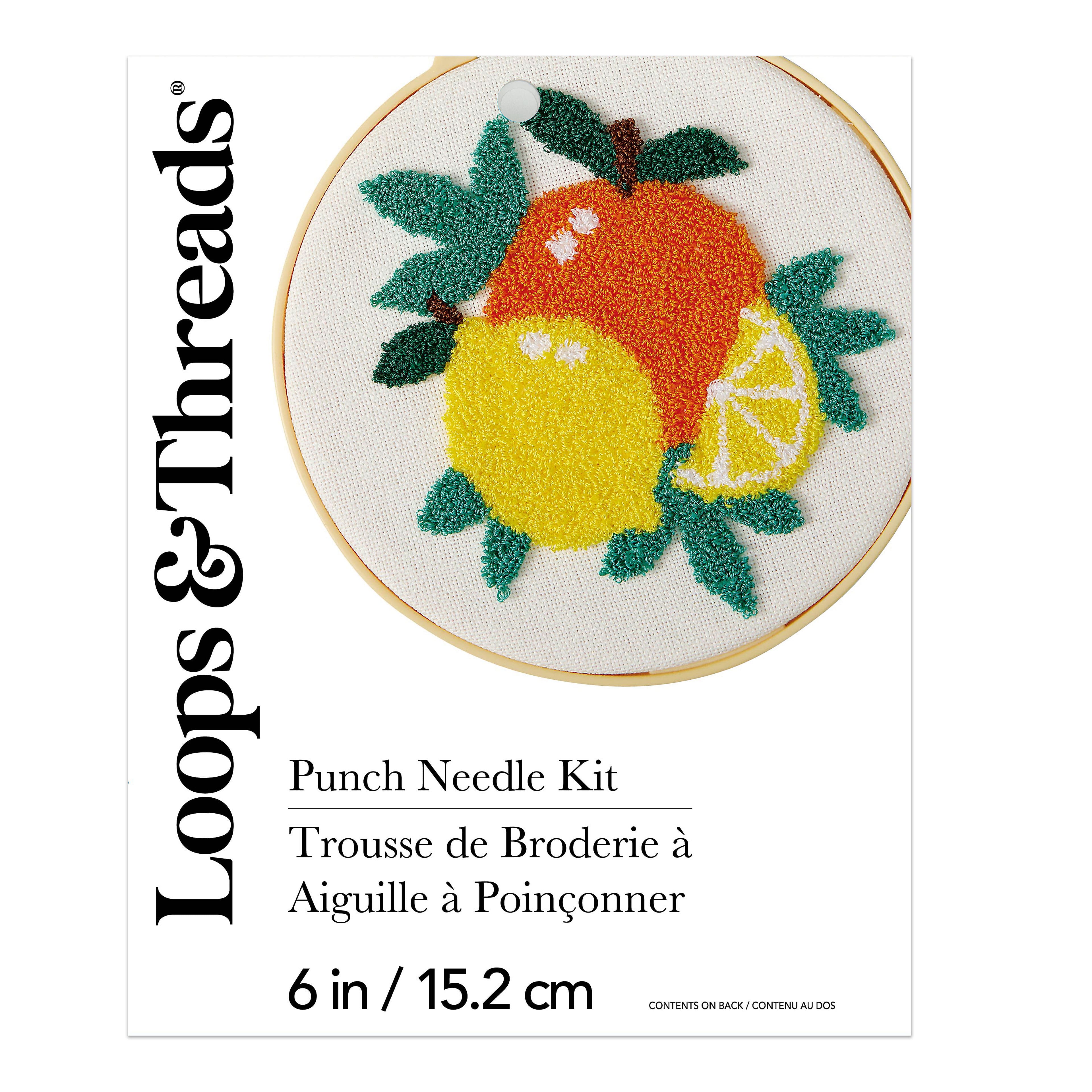 6&#x22; Lemon &#x26; Orange Punch Needle Kit by Loops &#x26; Threads&#xAE;
