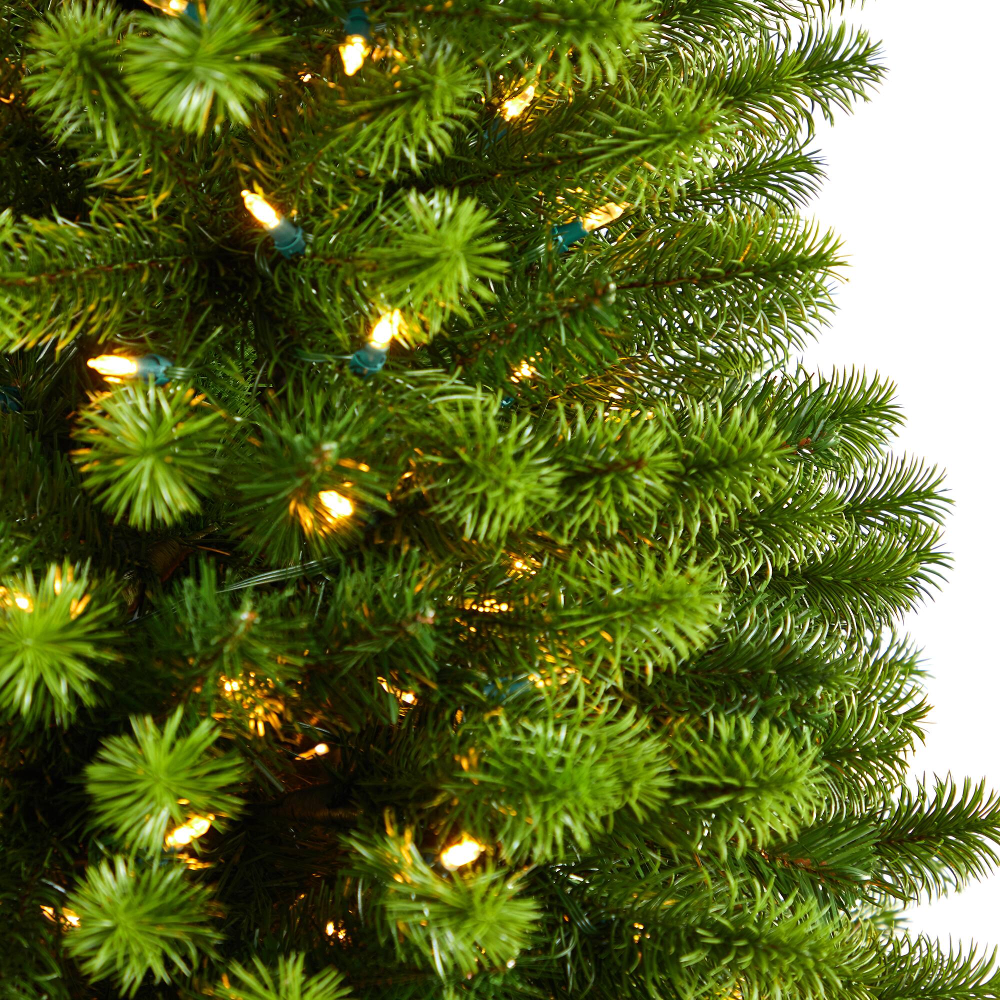 6ft. Pre-Lit Slim Virginia Spruce Artificial Christmas Tree, Warm White LED Lights