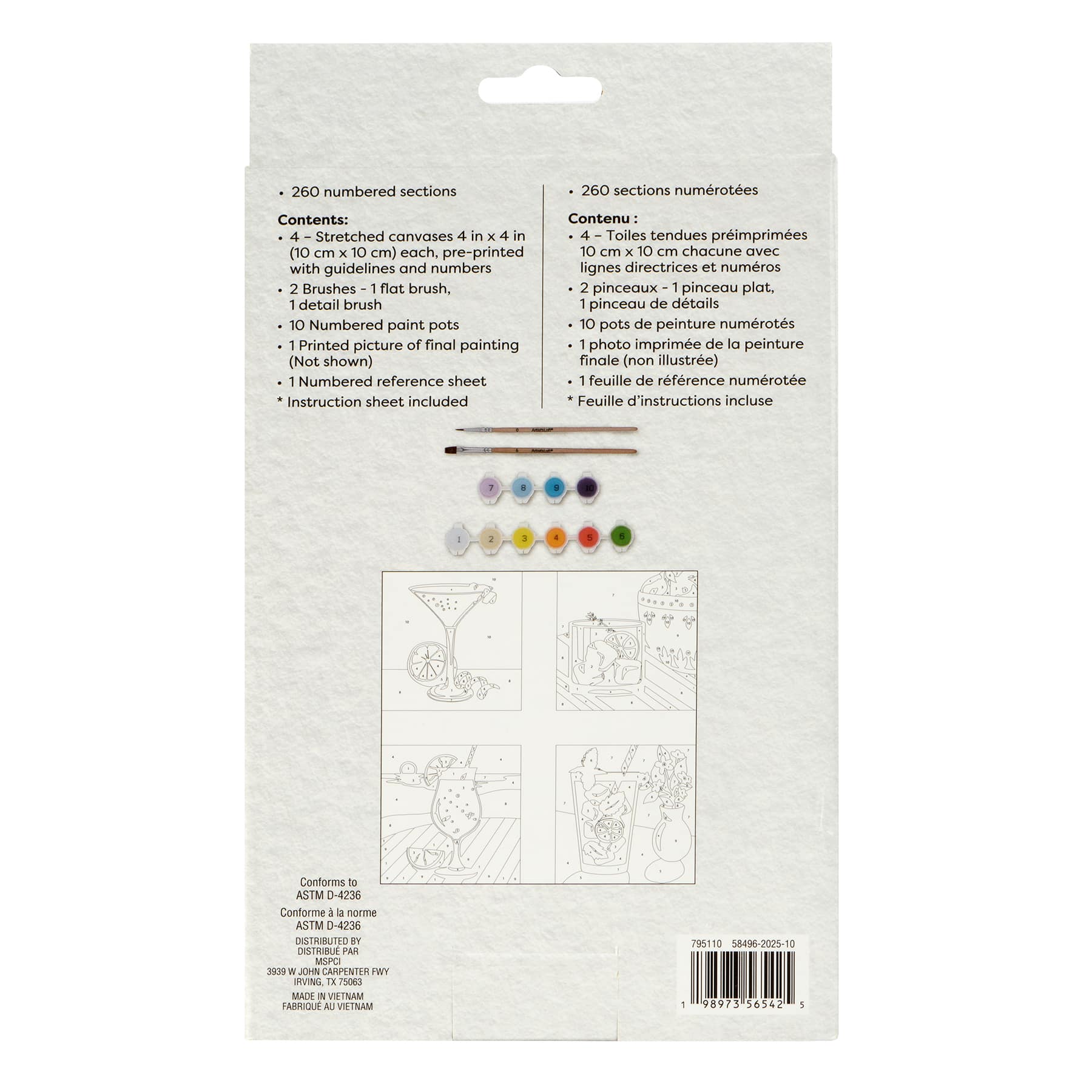 Cocktails Paint-by-Number Gallery Mini Kit by Artist's Loft®