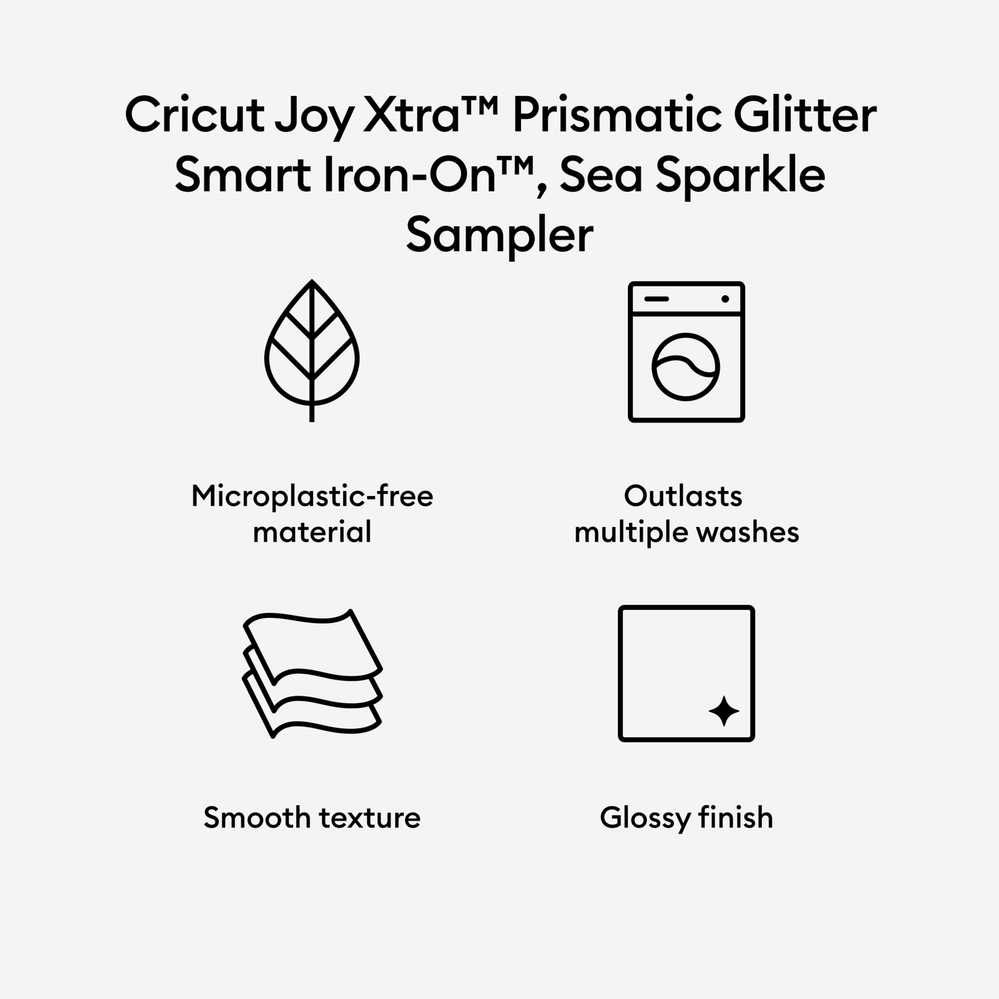 Cricut Joy Xtra&#x2122; Prismatic Glitter Smart Iron-On&#x2122; Sea Sparkle Sampler