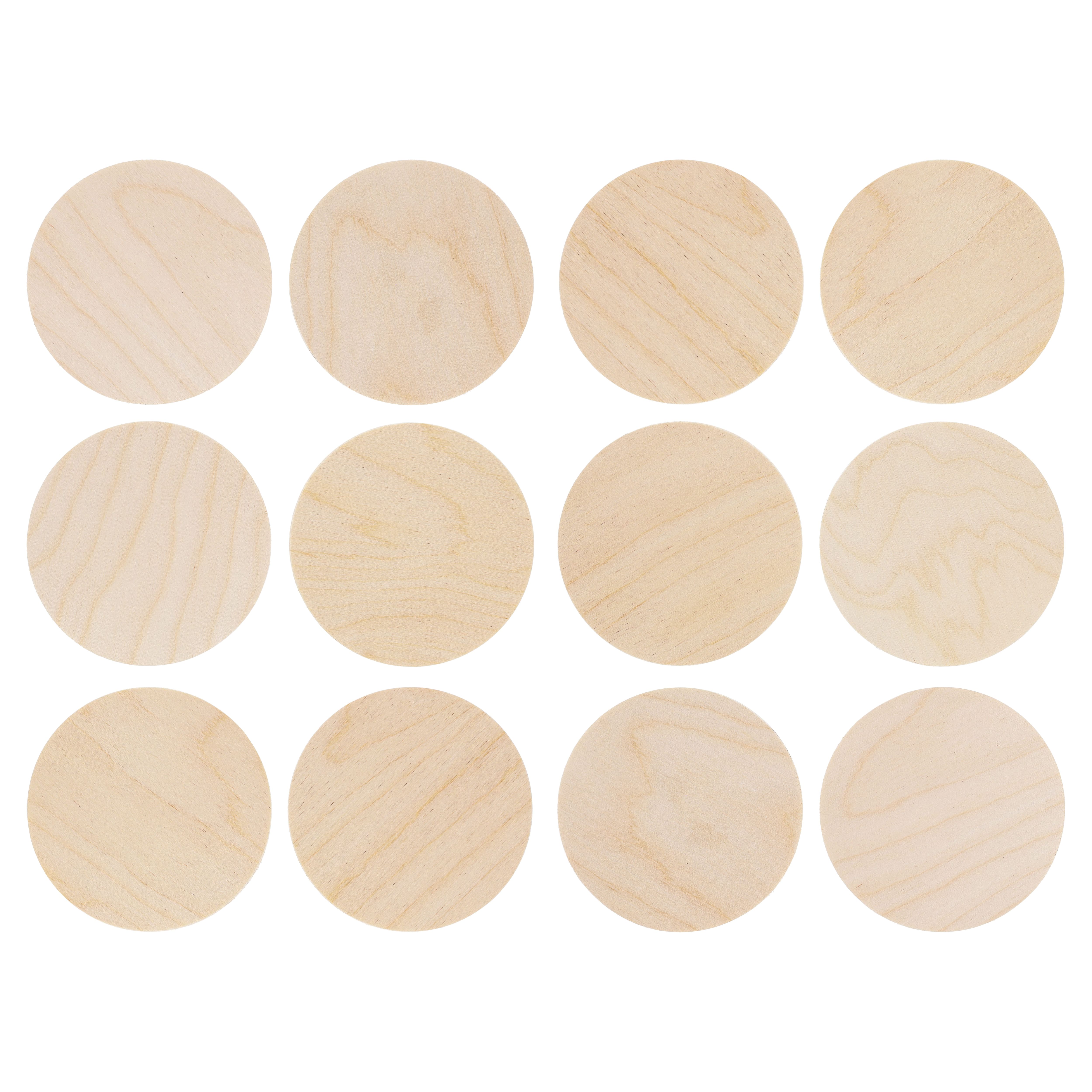 Good Wood by Leisure Arts 4" Round Wood Coasters, 12ct.