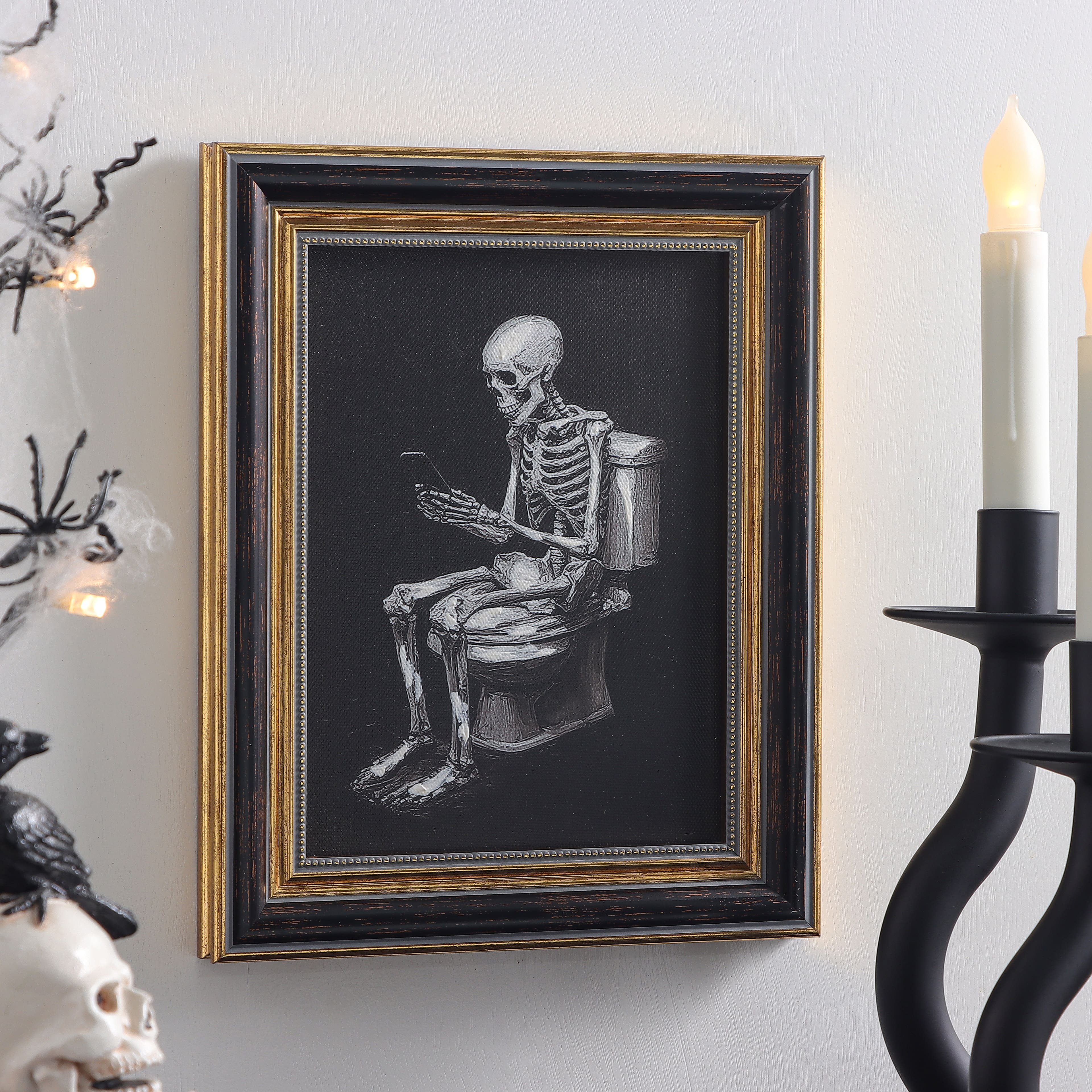 8&#x22; x 10&#x22; Skeleton with Toilet Wall D&#xE9;cor by Ashland&#xAE;