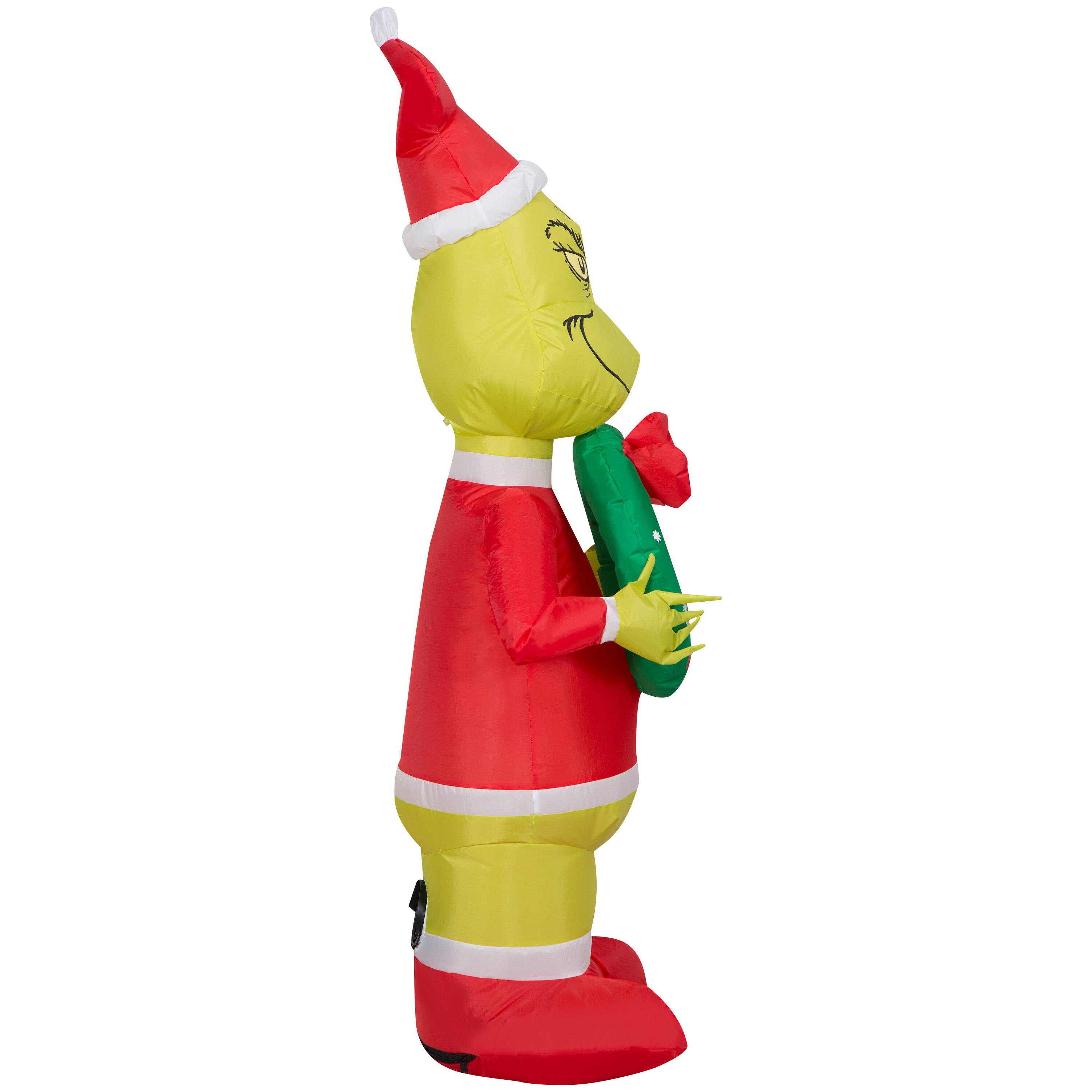 4ft. Airblown&#xAE; Inflatable Christmas Grinch with Wreath