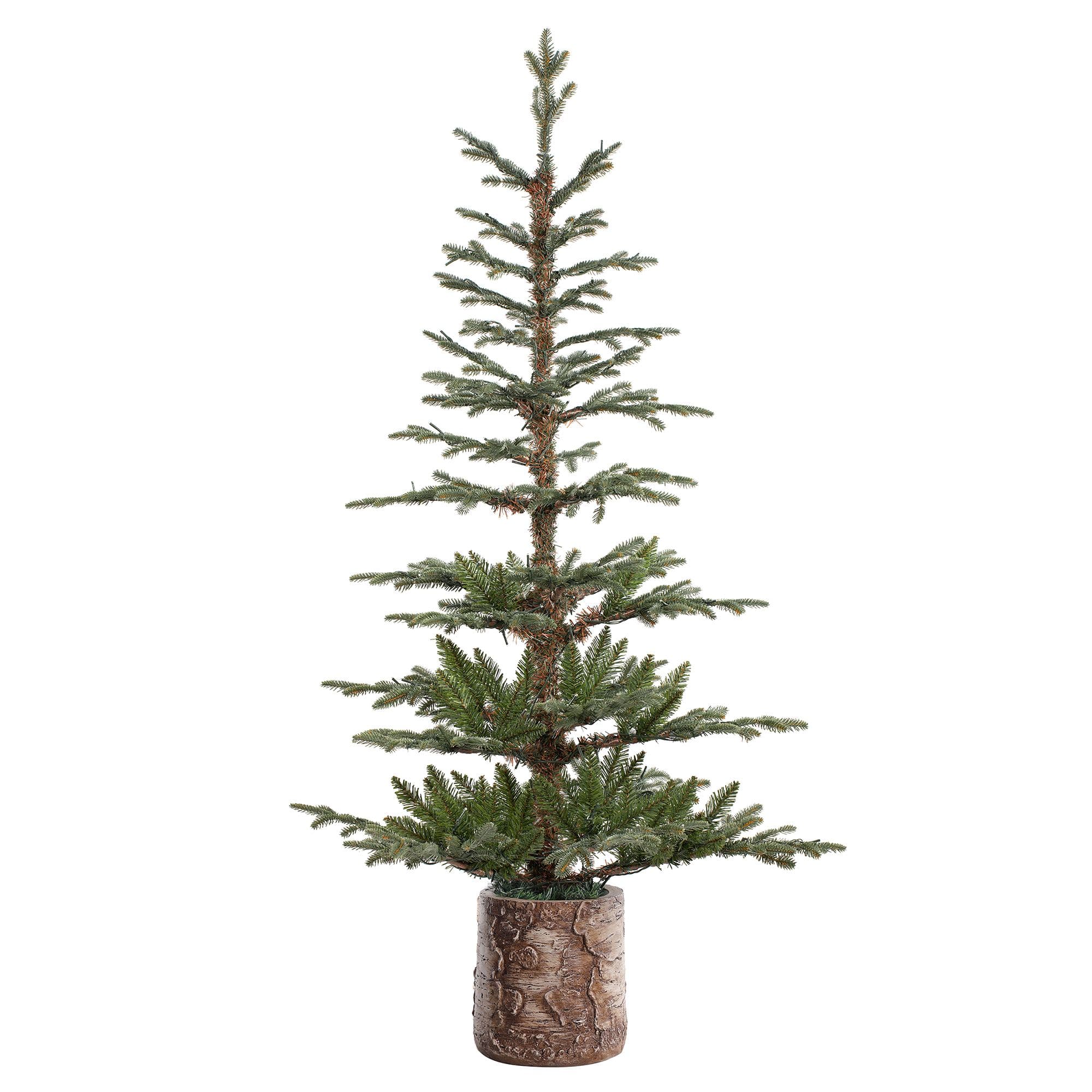 5ft. Pre-Lit Timberland Fir Artificial Christmas Tree with Decorative Base, Warm White LED Lights