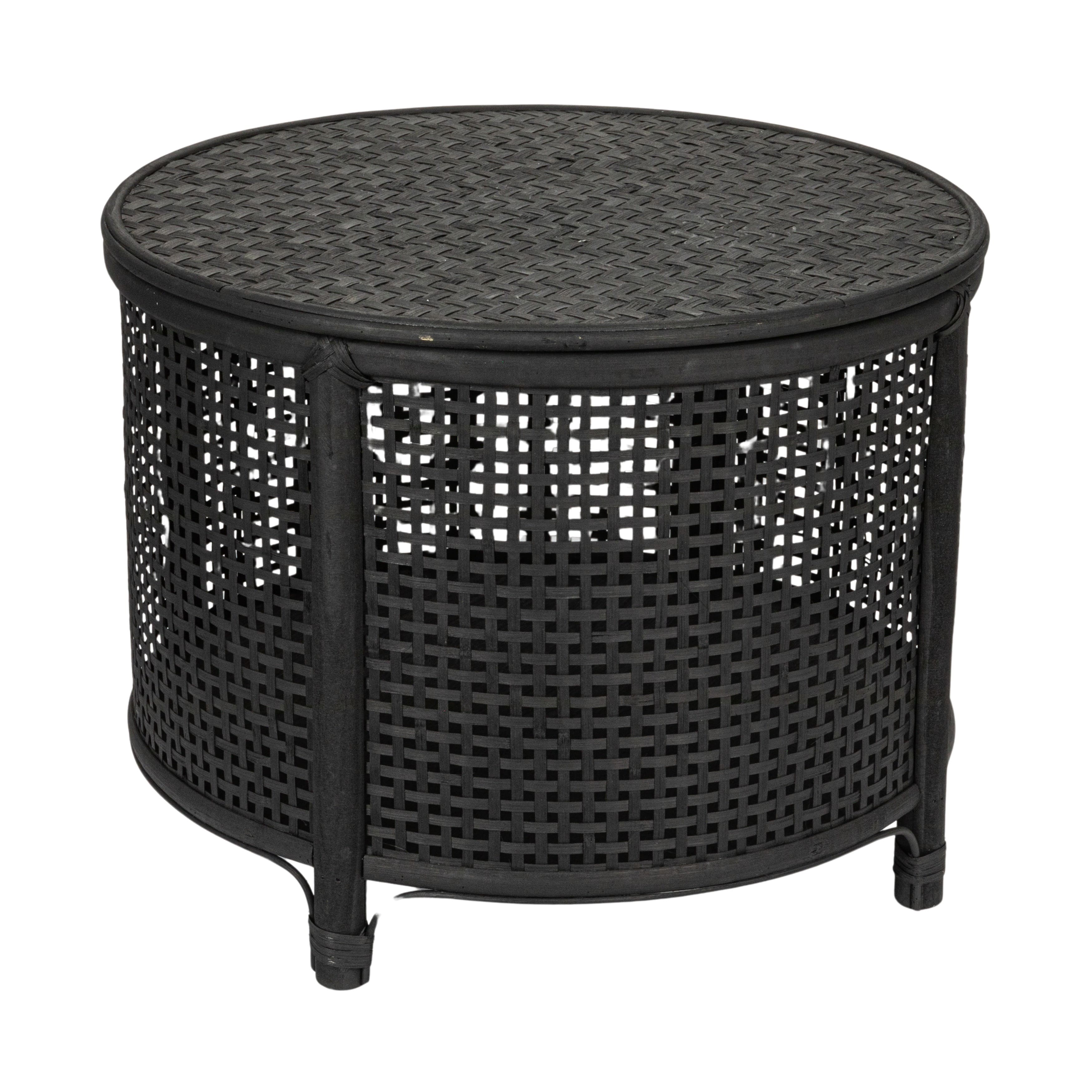 Hello Honey® Round Bamboo & Rattan Accent Table
