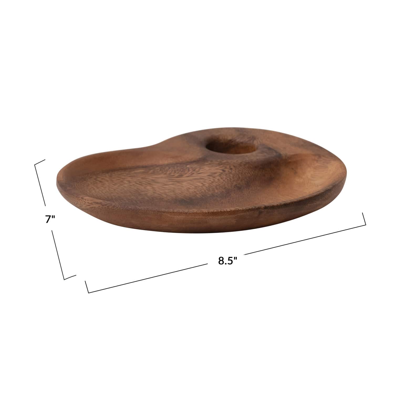 Hello Honey® 8.5" Natural Acacia Wood Tray with Handle