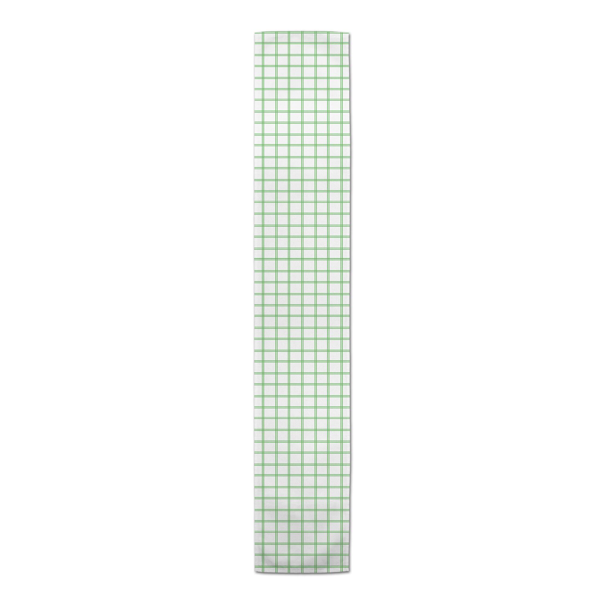 72&#x22; Green Grid Check Pattern Poly Twill Table Runner