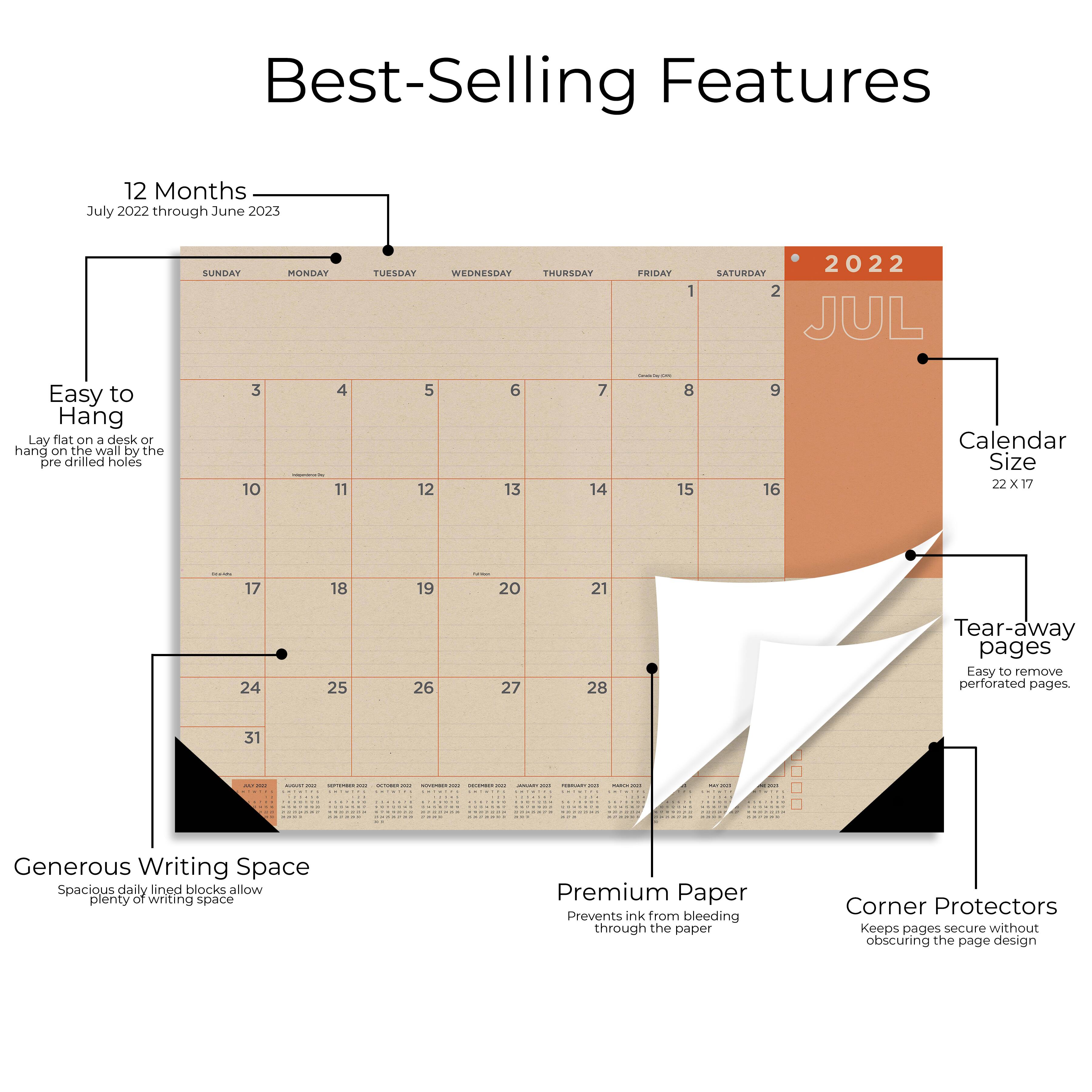 TF Publishing 20222023 Kraft Large Desk Calendar Michaels