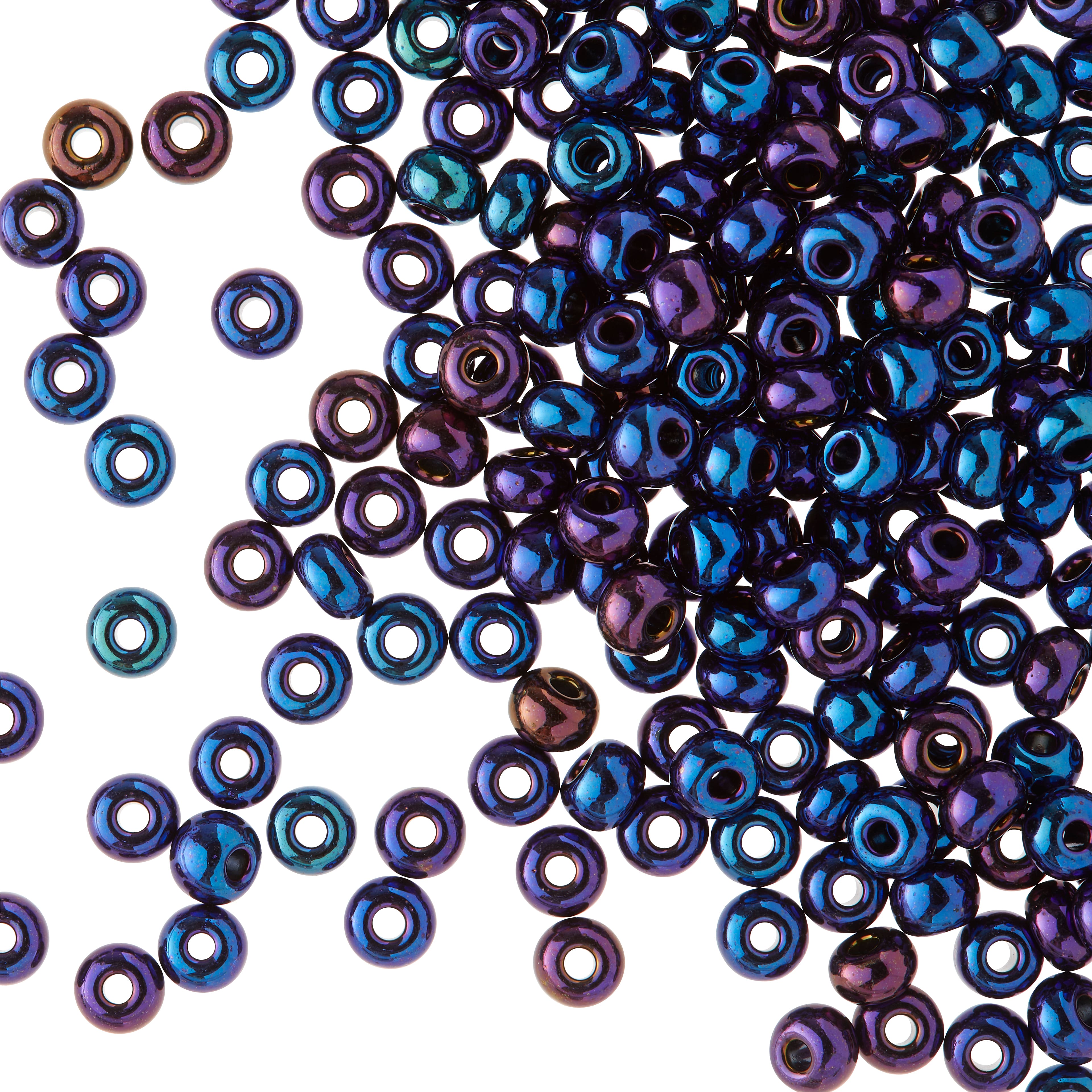 John Bead Metallic Czech Glass Seed Beads, 6/0