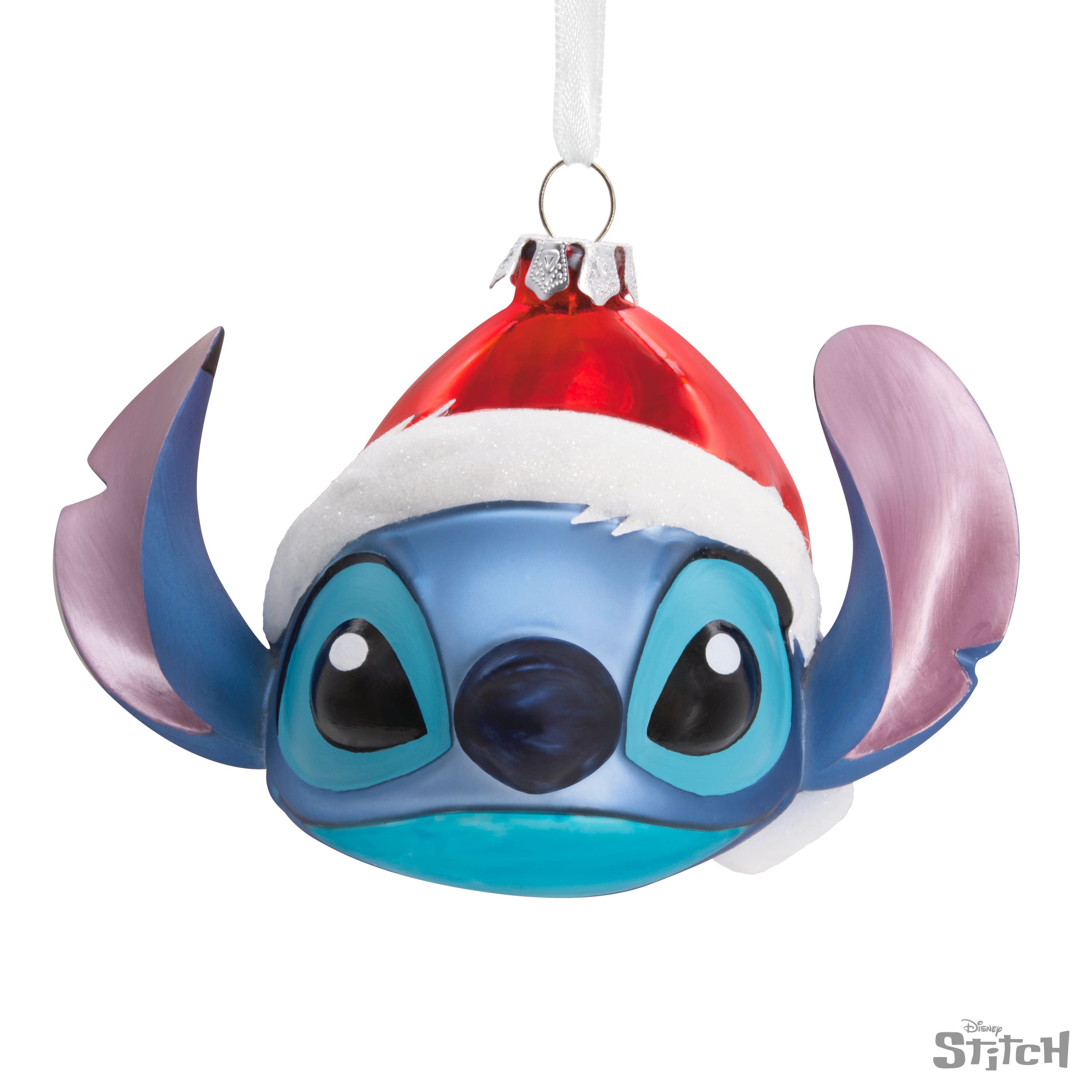 Hallmark Disney® 4.75" Lilo & Stitch in Santa Hat Blown Glass Ornament