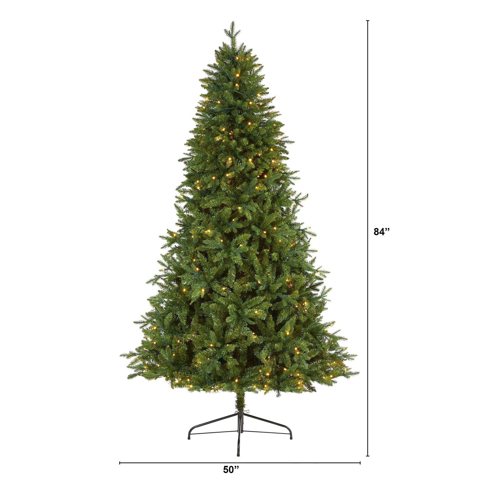 7ft. Pre-Lit New Hampshire Fir Artificial Christmas Tree, Clear LED Lights