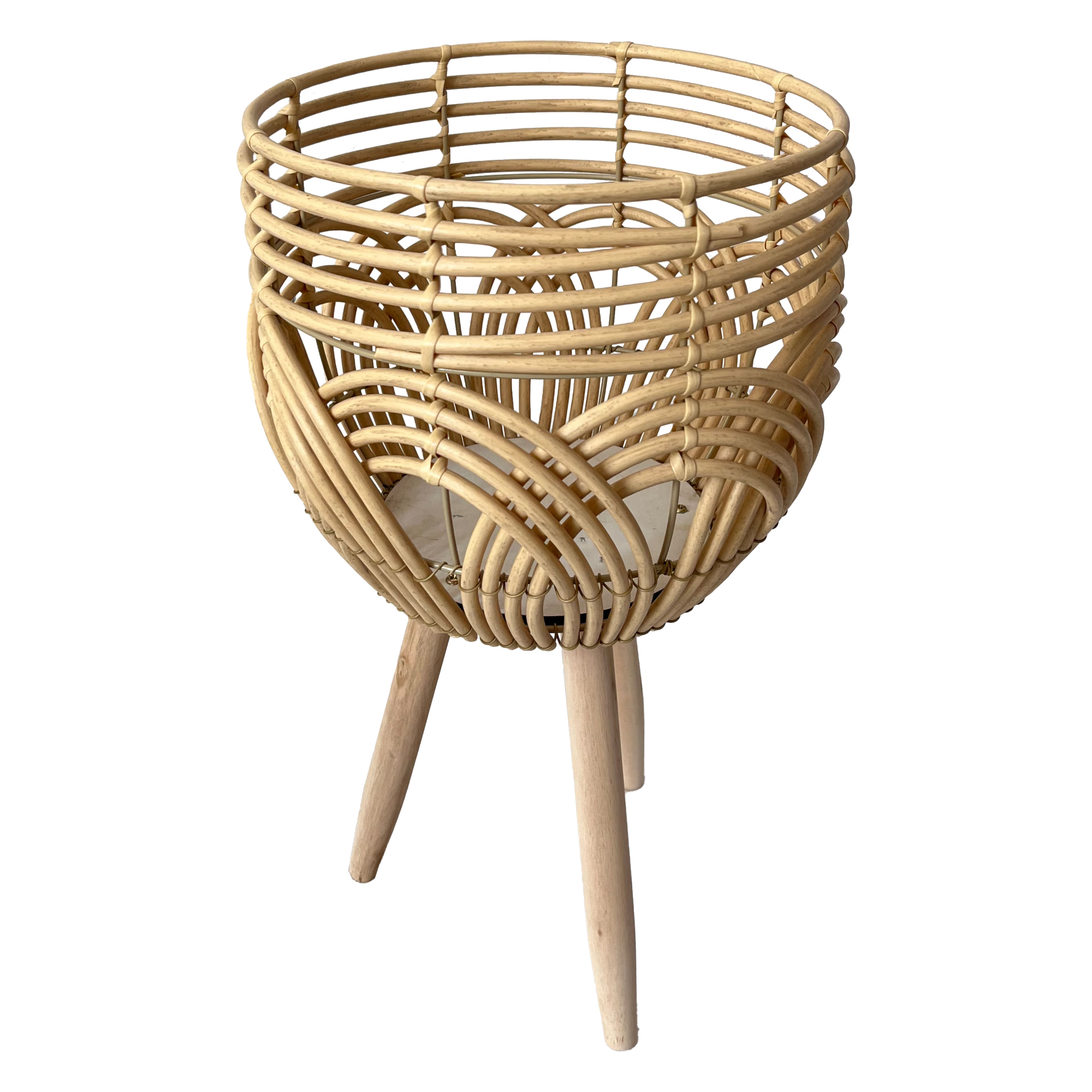 Brown Faux Rattan &#x26; Wood Planter by Ashland&#xAE;