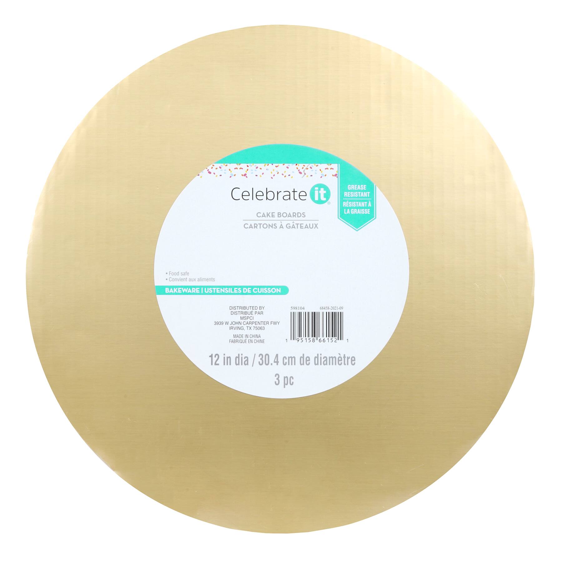 12 Packs: 3 ct. (36 total) 12&#x22; Metallic Gold Cake Boards by Celebrate It&#xAE;