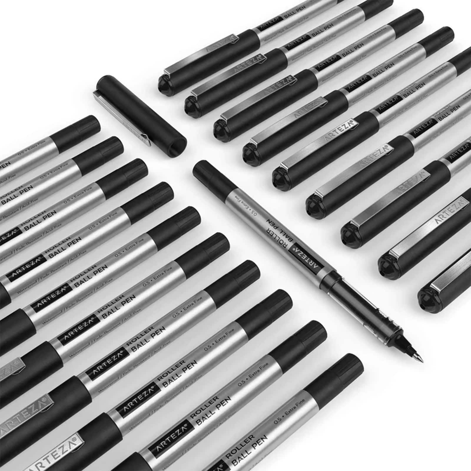 Arteza&#xAE; 0.5mm Extra Fine Black Roller Ball Pens, 20ct.