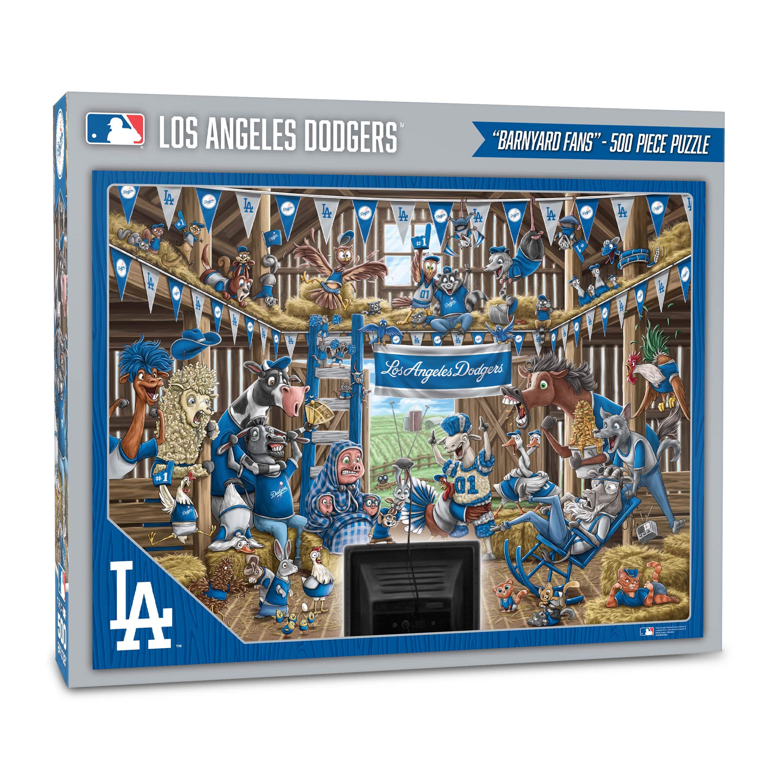 MLB Barnyard Fans 500 Piece Puzzle, Color: Los Angeles Dodgers